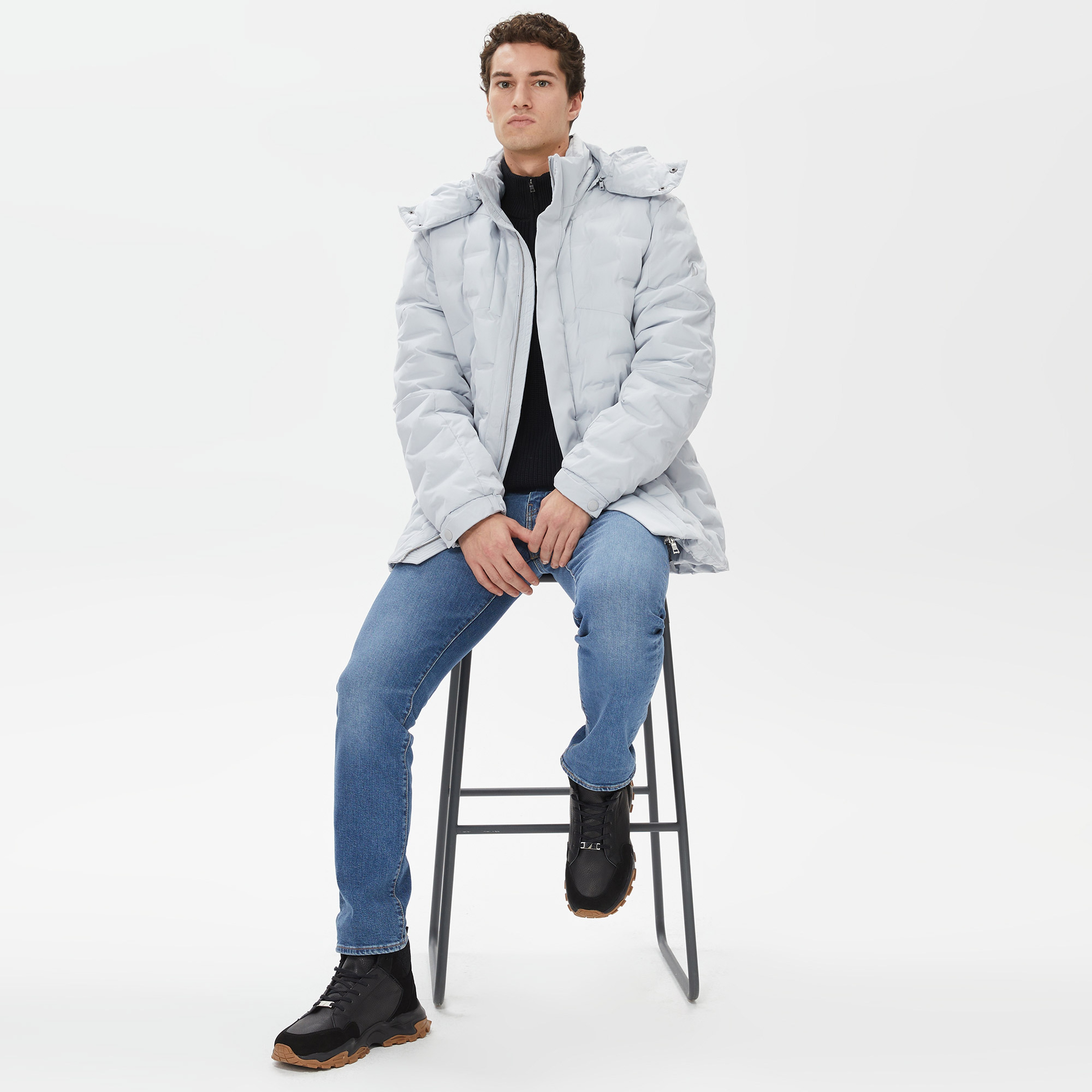 Nautica Erkek Gri Standart Fit Mont