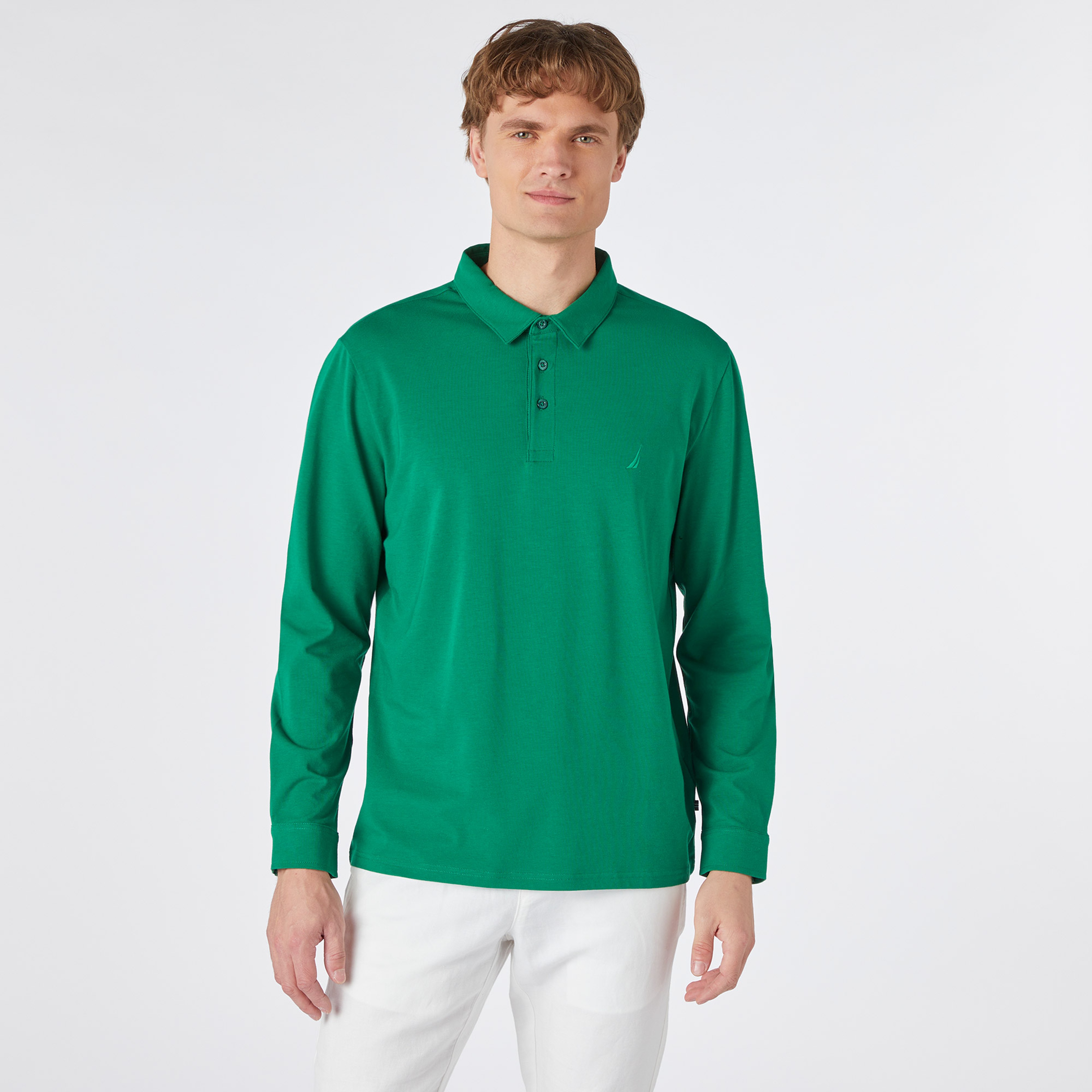 Nautica Erkek Yeşil Uzun Kollu Polo Yaka T-Shirt