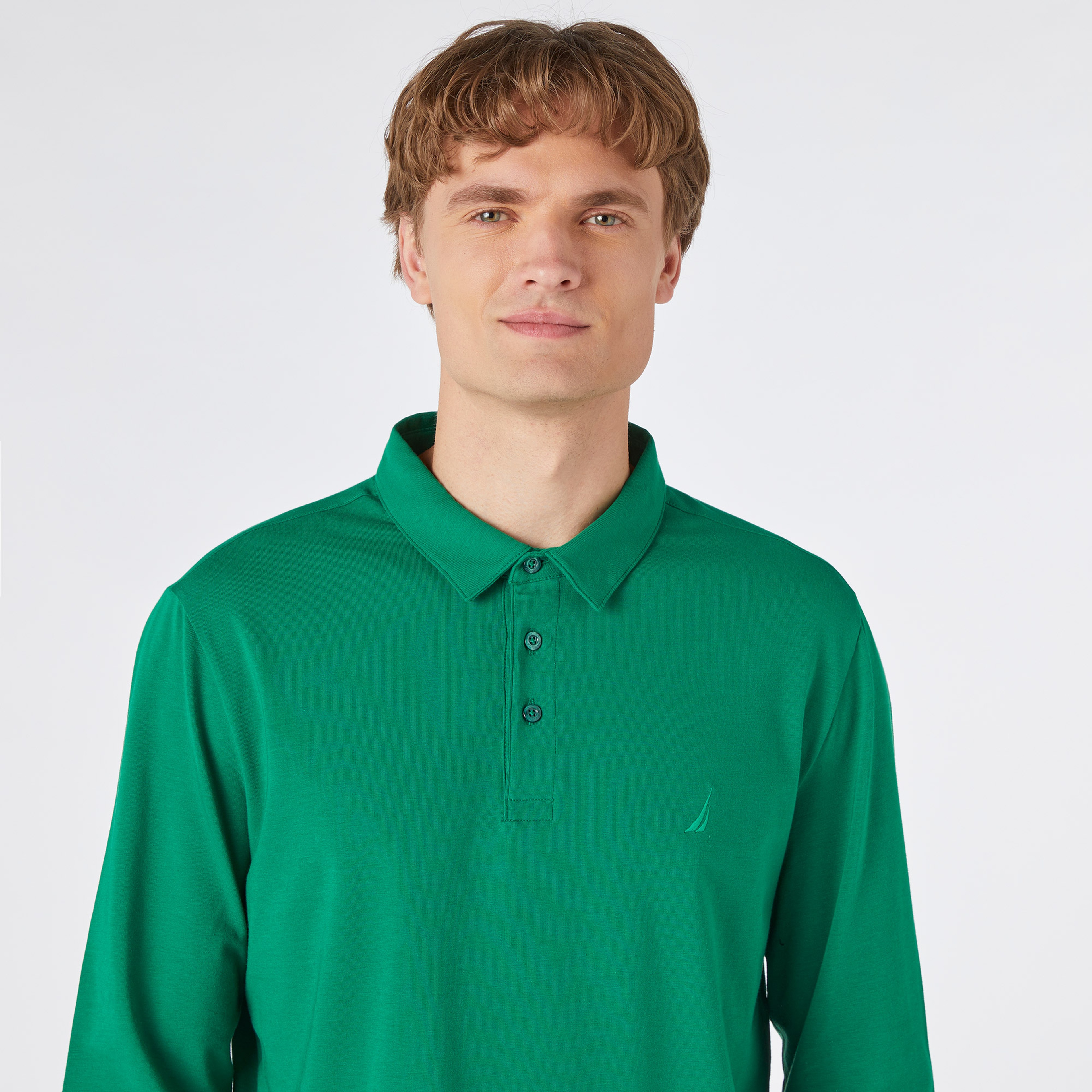 Nautica Erkek Yeşil Uzun Kollu Polo Yaka T-Shirt