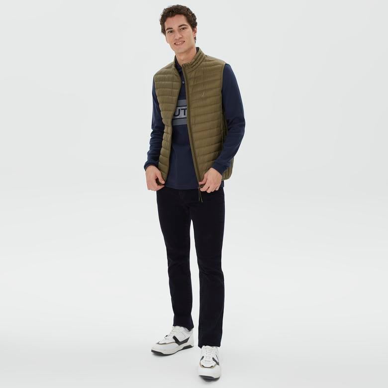 Nautica Erkek Yeşil Standart Fit Yelek