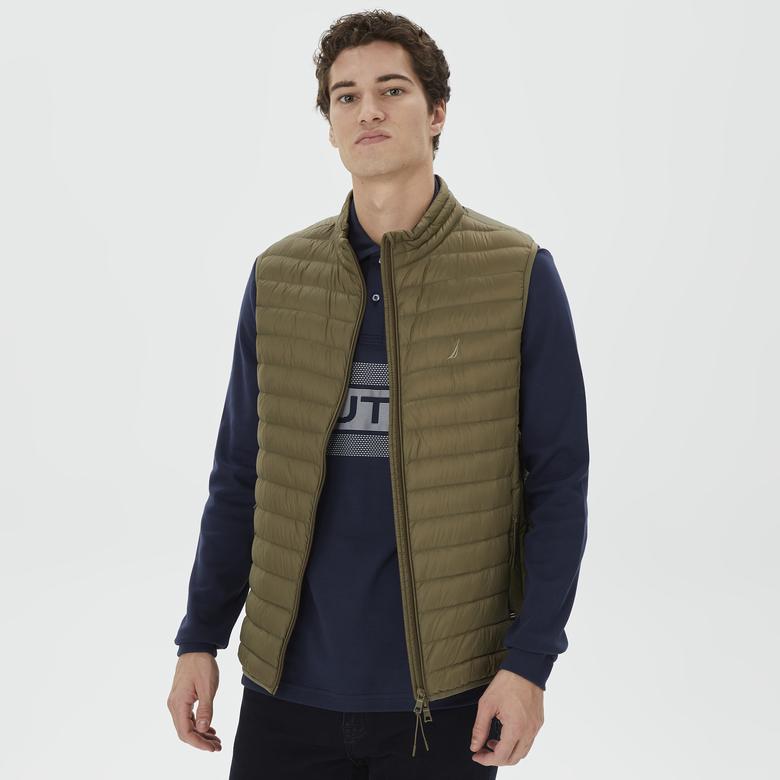Nautica Erkek Yeşil Standart Fit Yelek