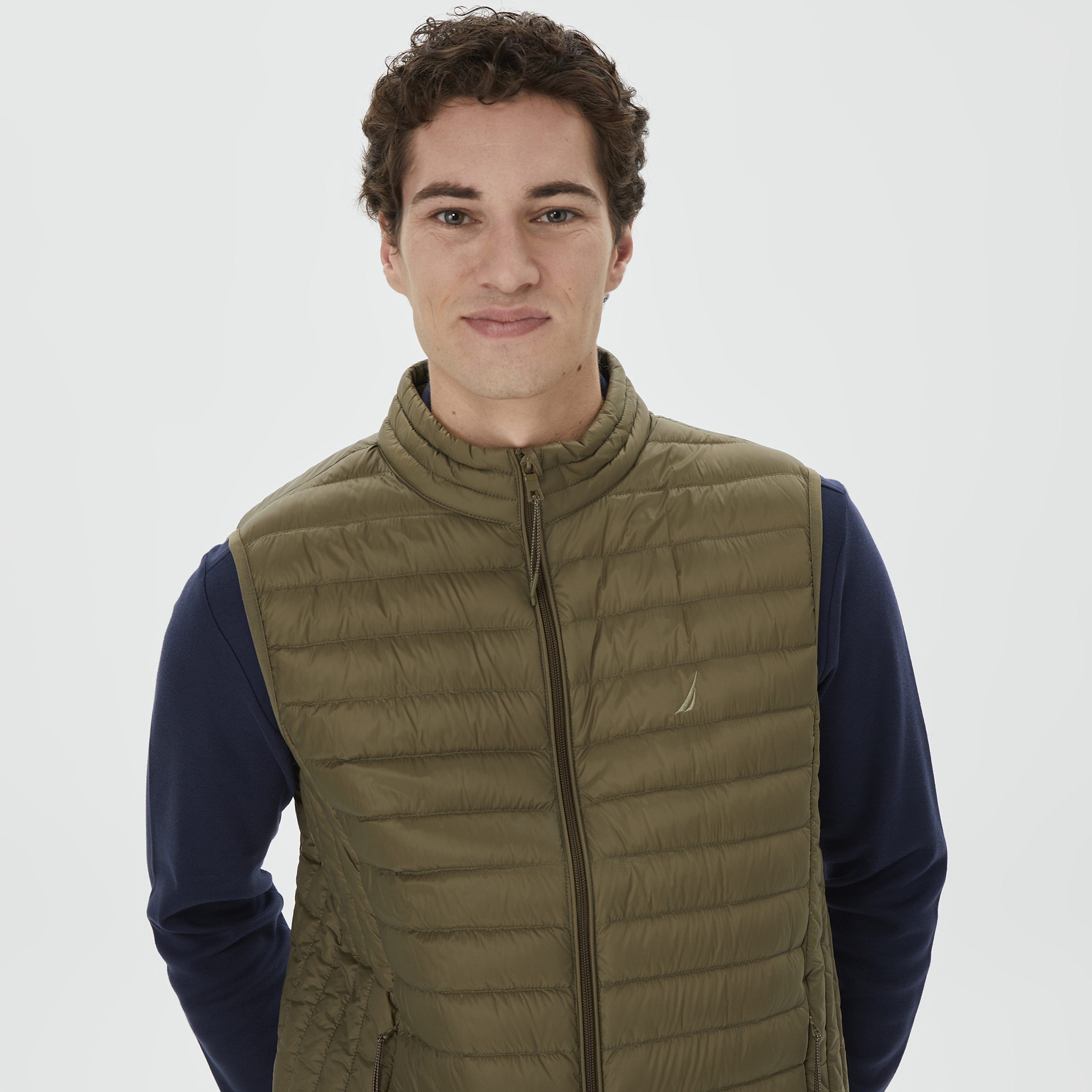 Nautica Erkek Yeşil Standart Fit Yelek