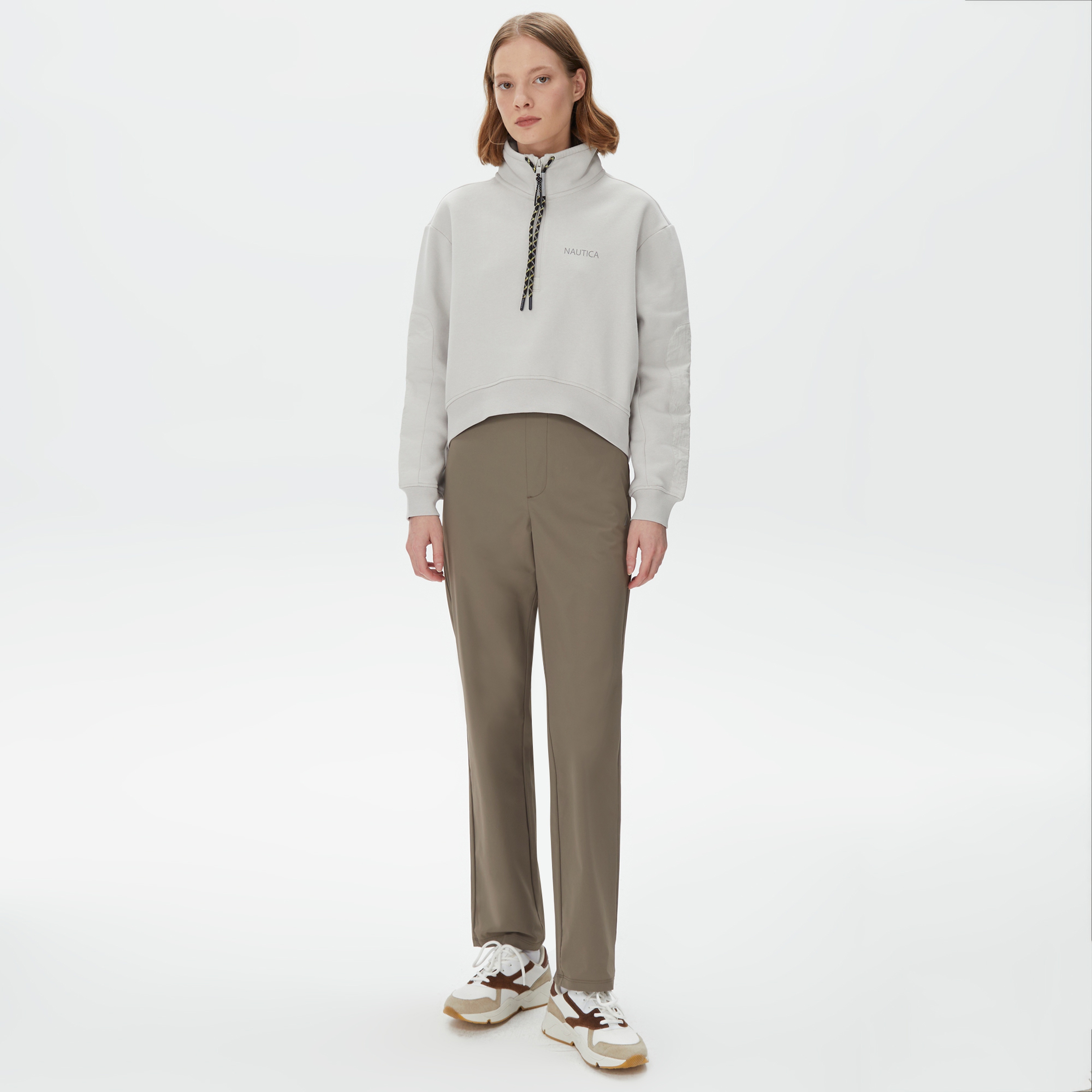 Nautica Kadın Kırık Beyaz Relaxed Fit Pantolon