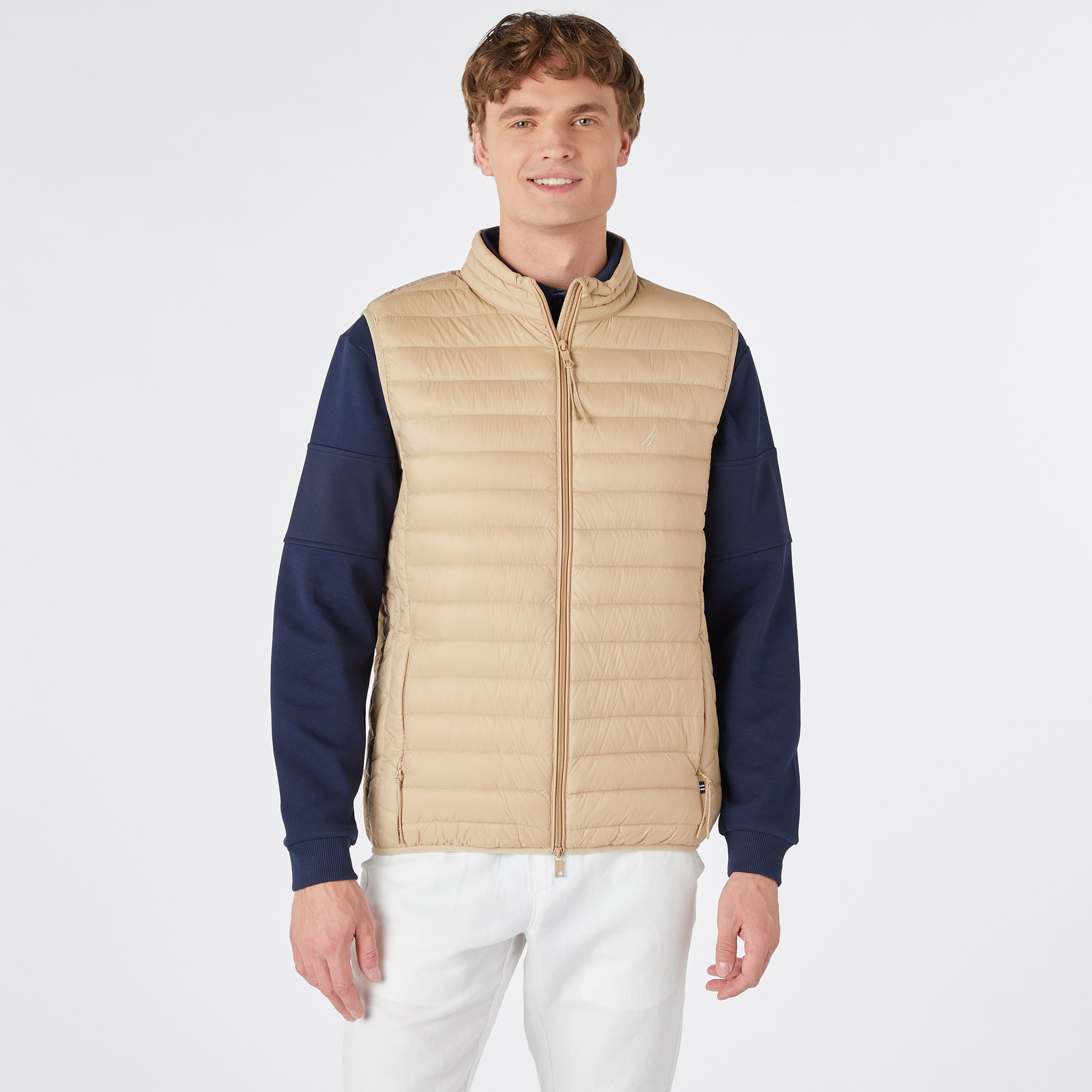 Nautica Erkek Bej Standart Fit Yelek