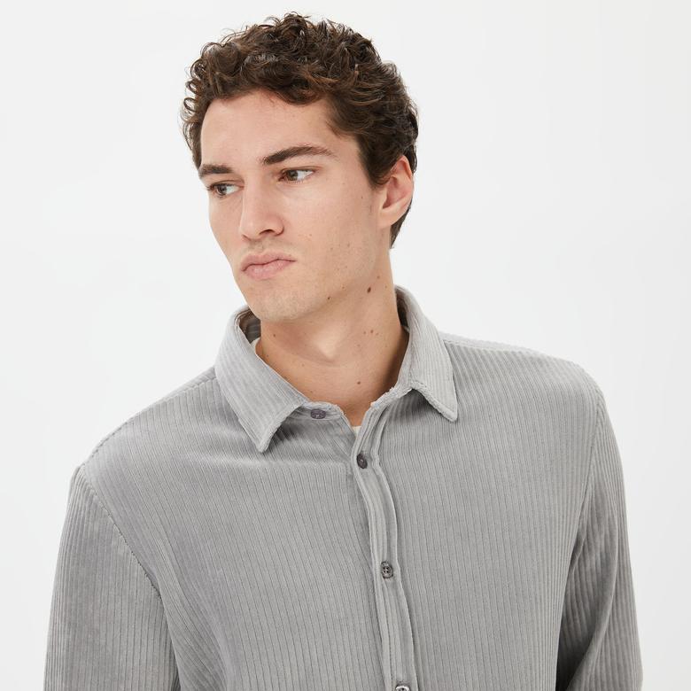 Nautica Erkek Gri Slim Fit Gömlek