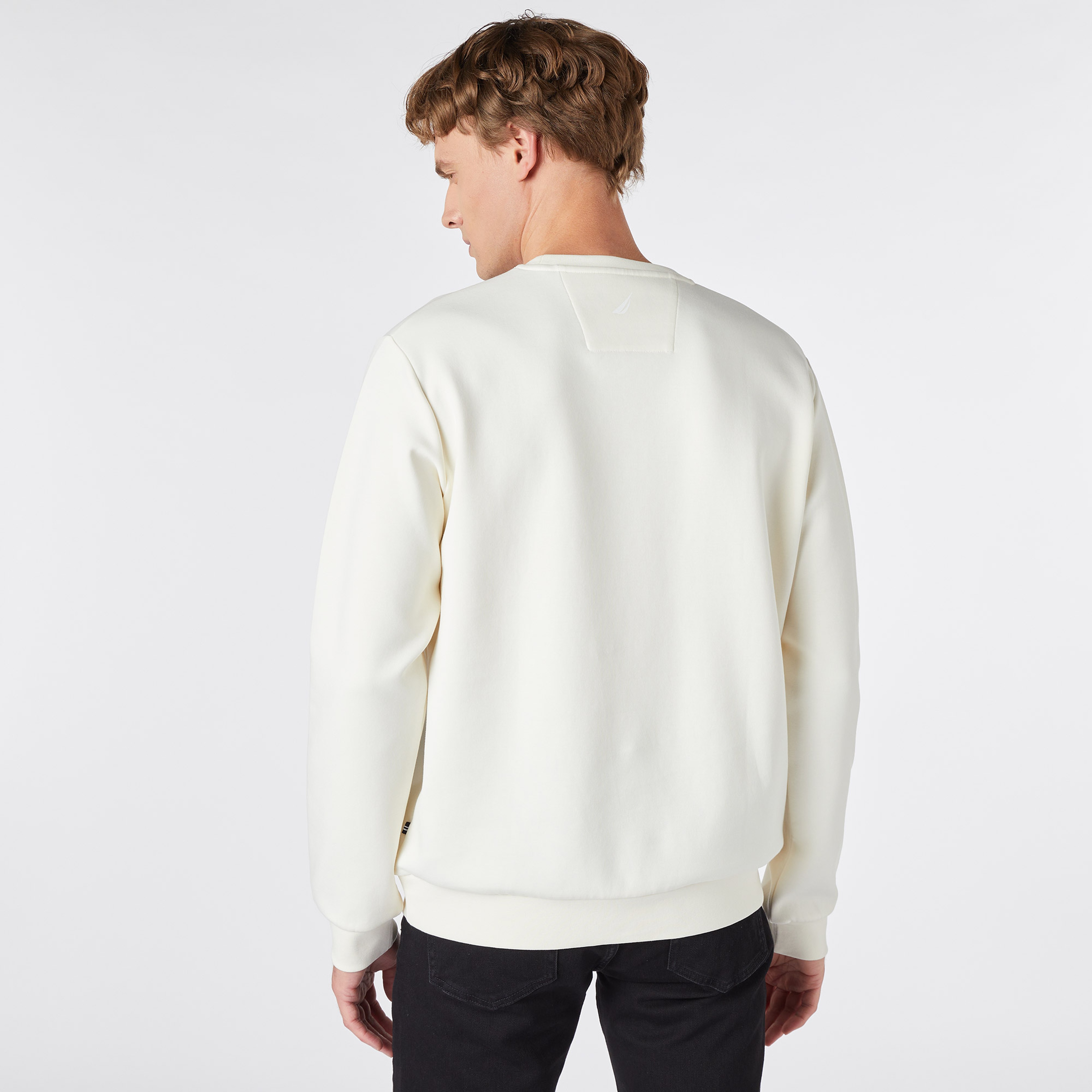 Nautica Erkek Beyaz Standart Fit Sweatshirt