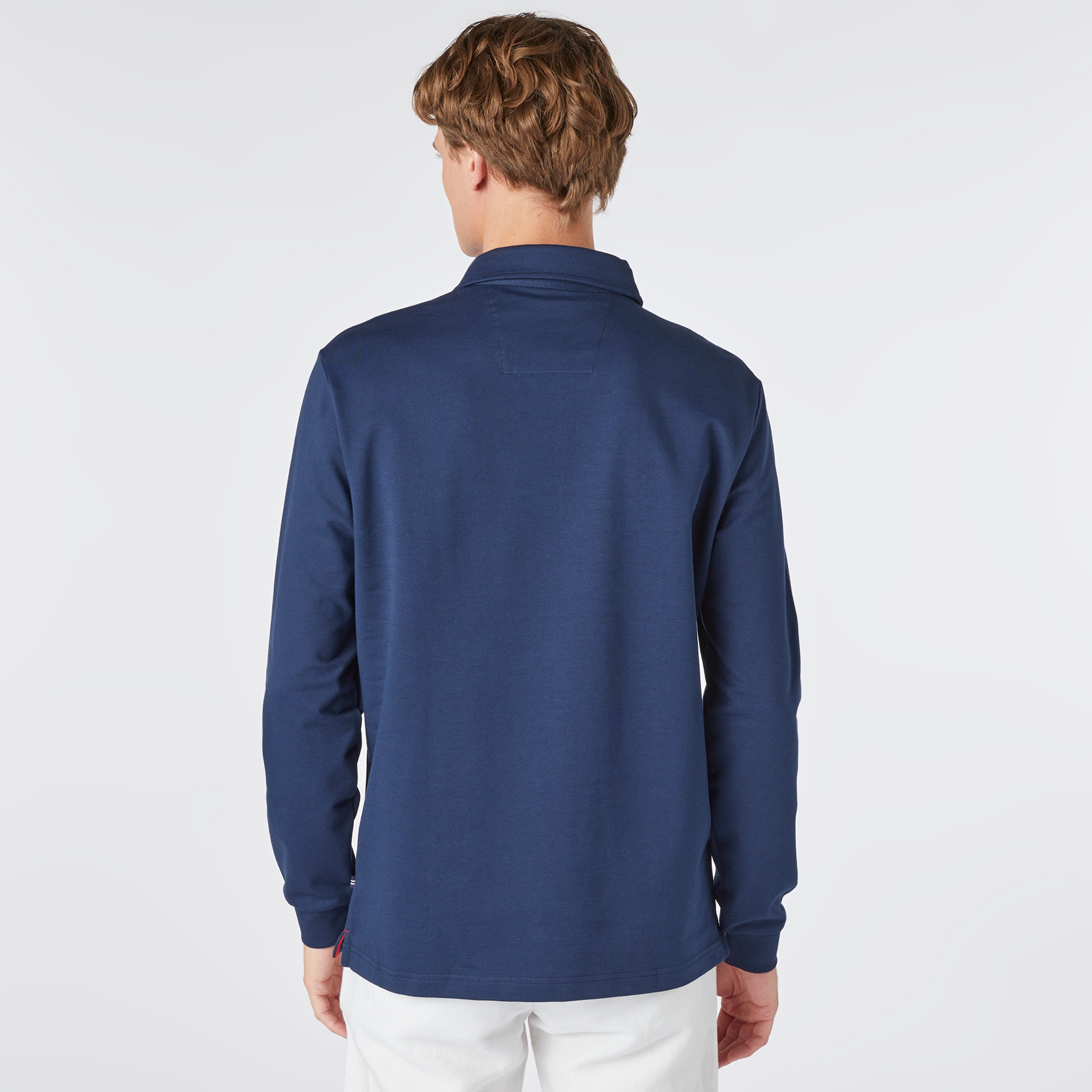 Nautica Erkek Lacivert Slim Fit Uzun Kollu Polo