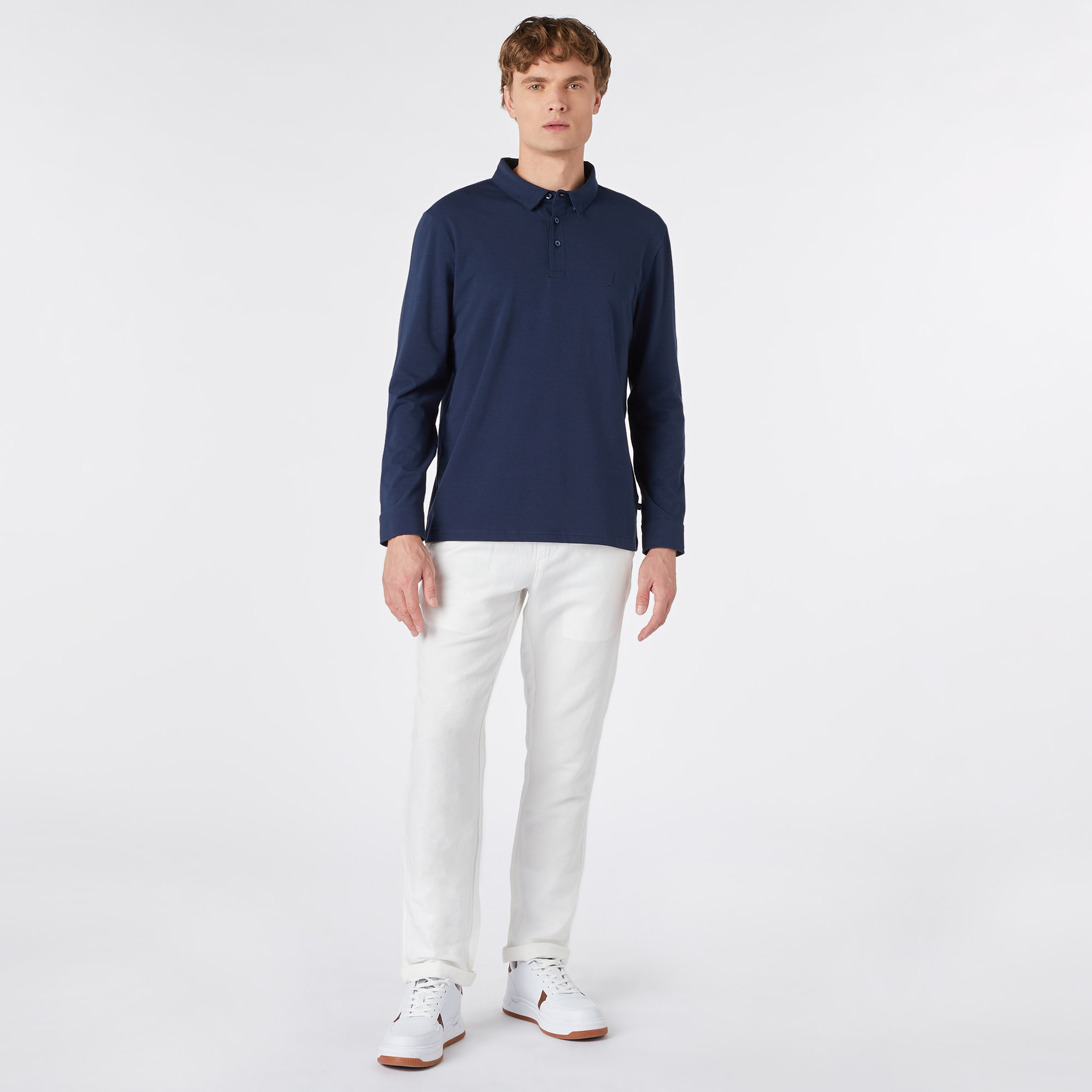 Nautica Erkek Lacivert Uzun Kollu Polo