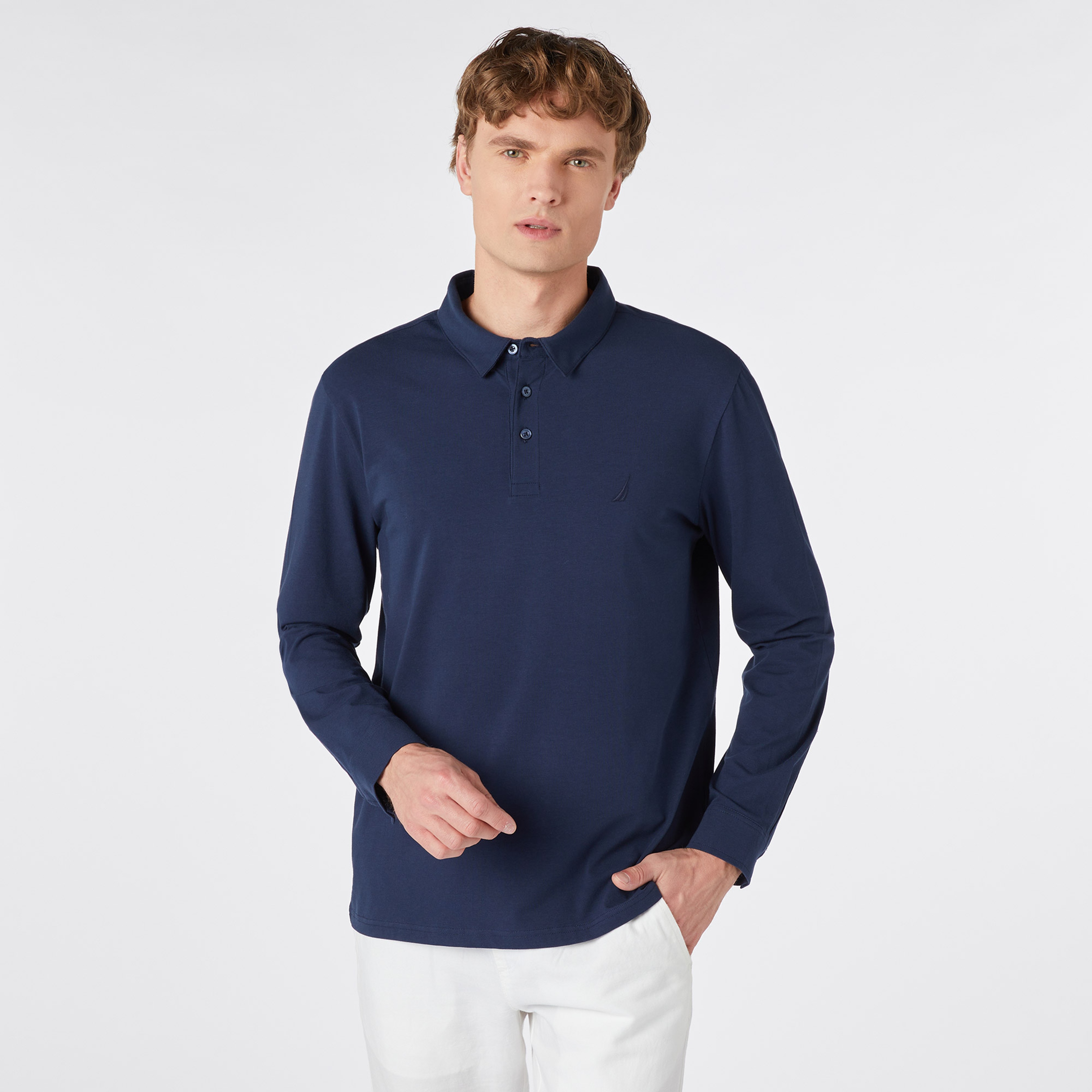 Nautica Erkek Lacivert Uzun Kollu Polo
