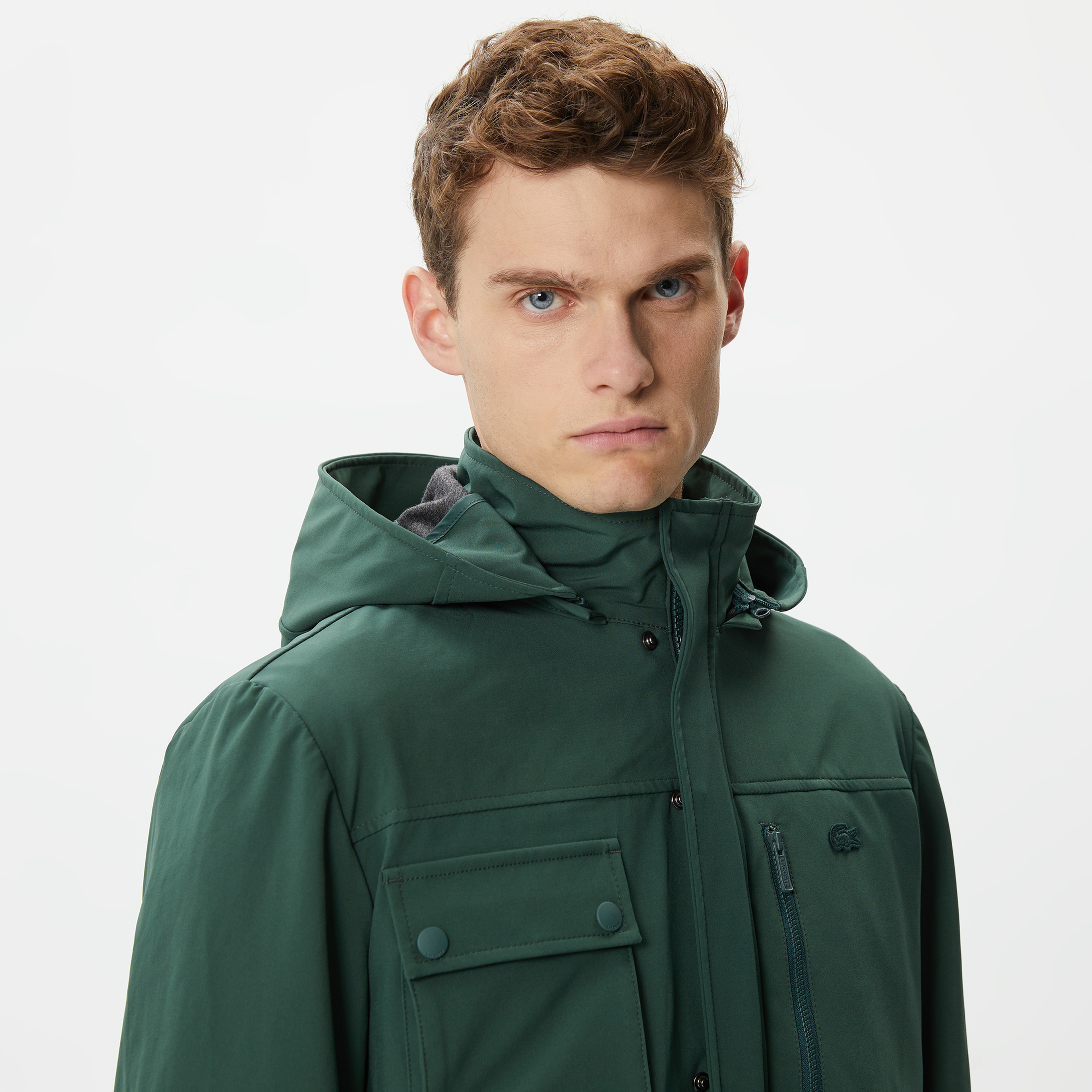 Erkek Kapüşonlu Kapitone Haki Mont