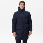 Erkek Kapüşonlu Kapitone Lacivert Mont