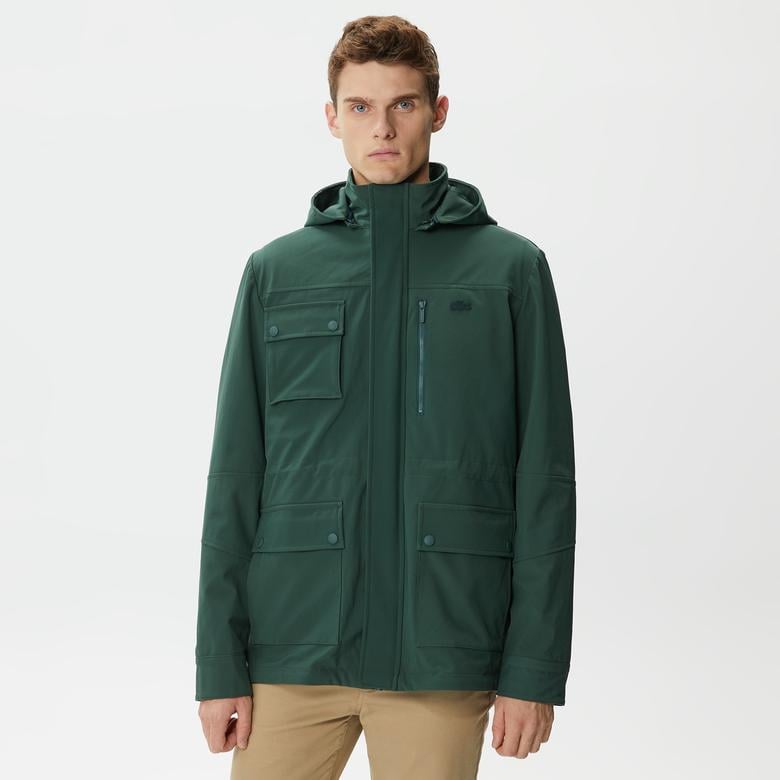 Erkek Kapüşonlu Kapitone Haki Mont