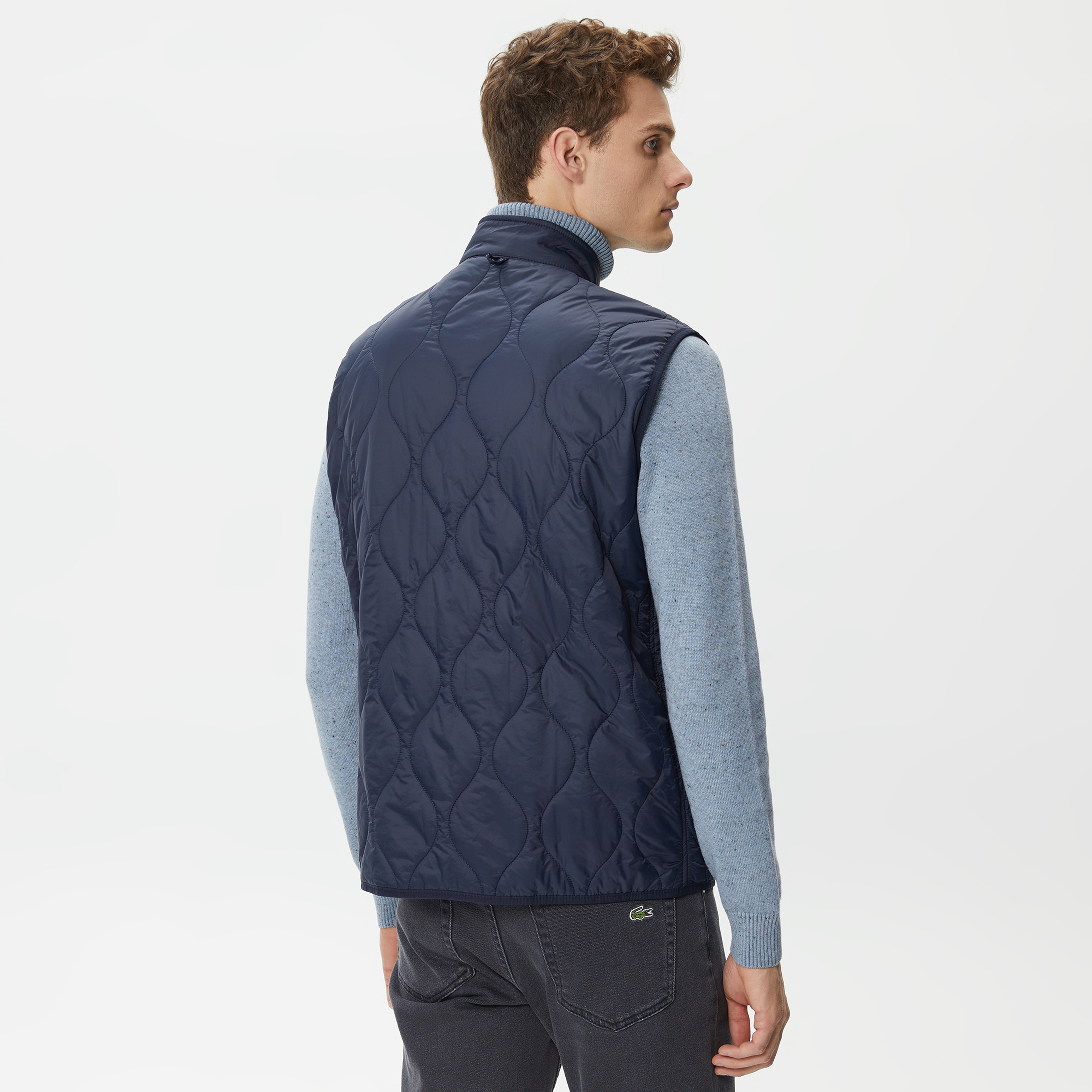 Erkek Kapüşonlu Kapitone Lacivert Mont