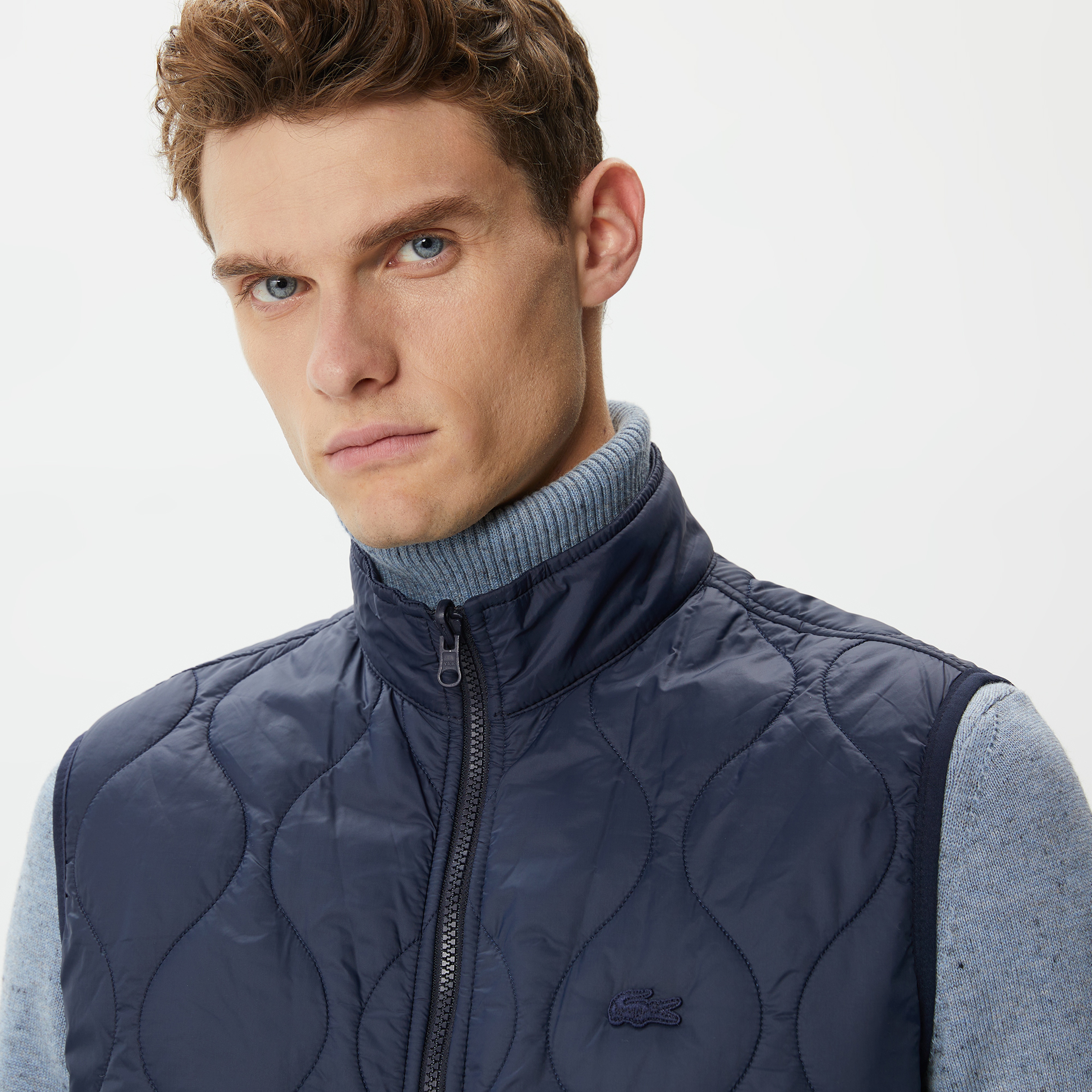 Erkek Kapüşonlu Kapitone Lacivert Mont