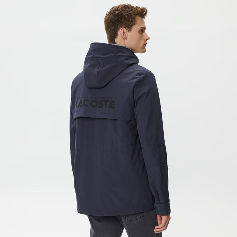 Erkek Kapüşonlu Kapitone Lacivert Mont