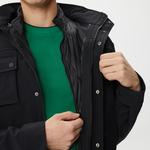 Erkek Kapüşonlu Kapitone Siyah Mont