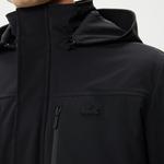 Erkek Kapüşonlu Kapitone Siyah Mont