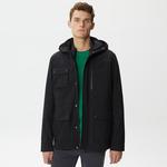 Erkek Kapüşonlu Kapitone Siyah Mont