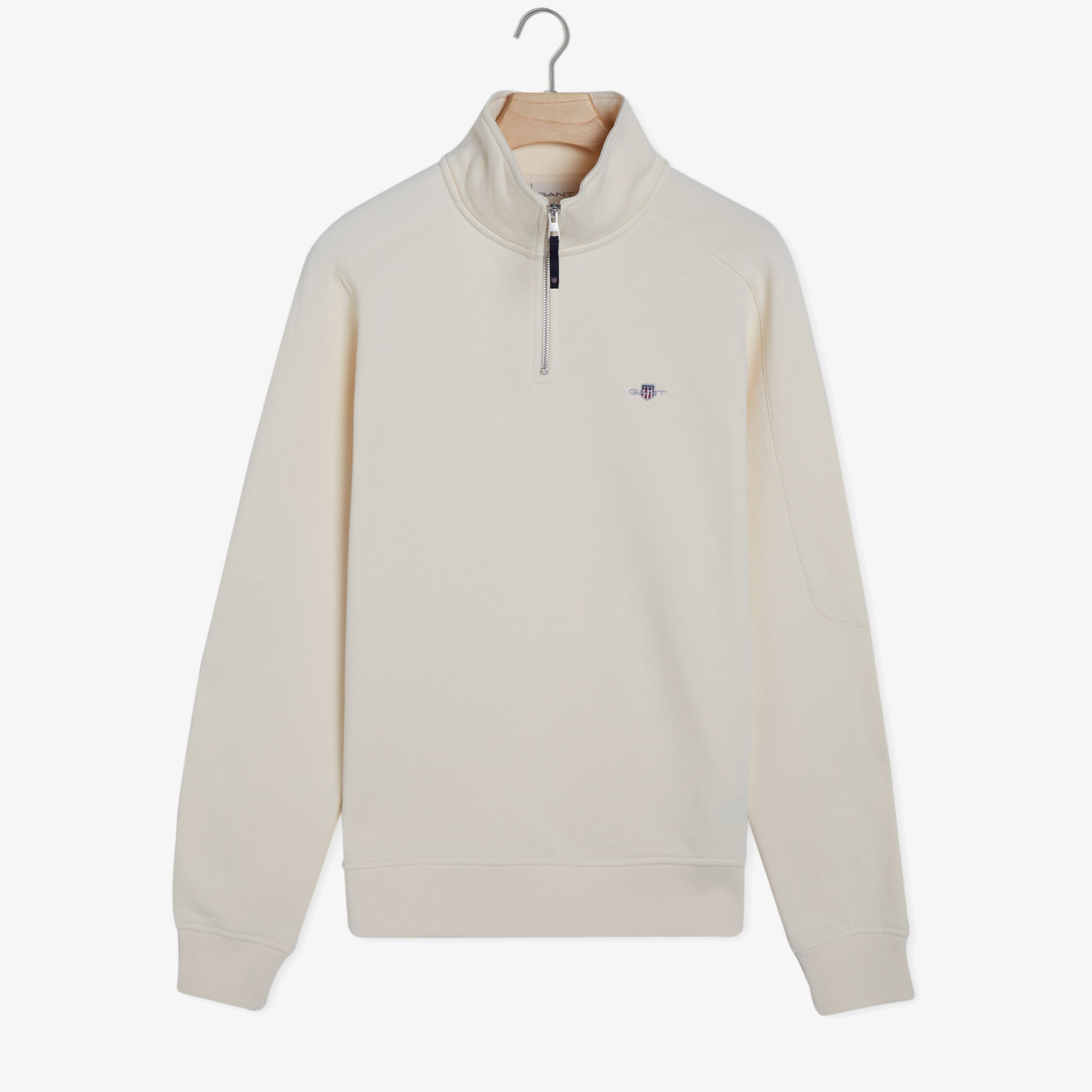GANT Erkek Krem Regular Fit Yarım Fermuarlı Sweatshirt
