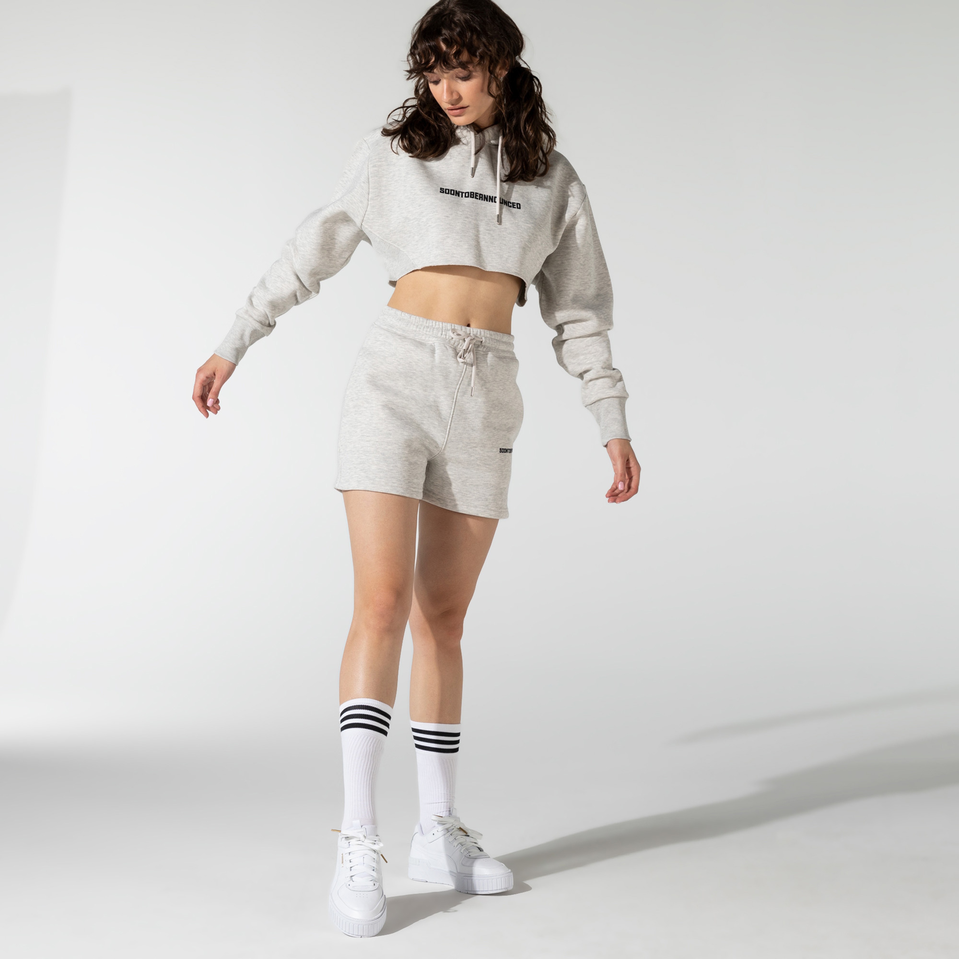 Soon To Be Announced Logo Printed Short Kadın Gri Şort