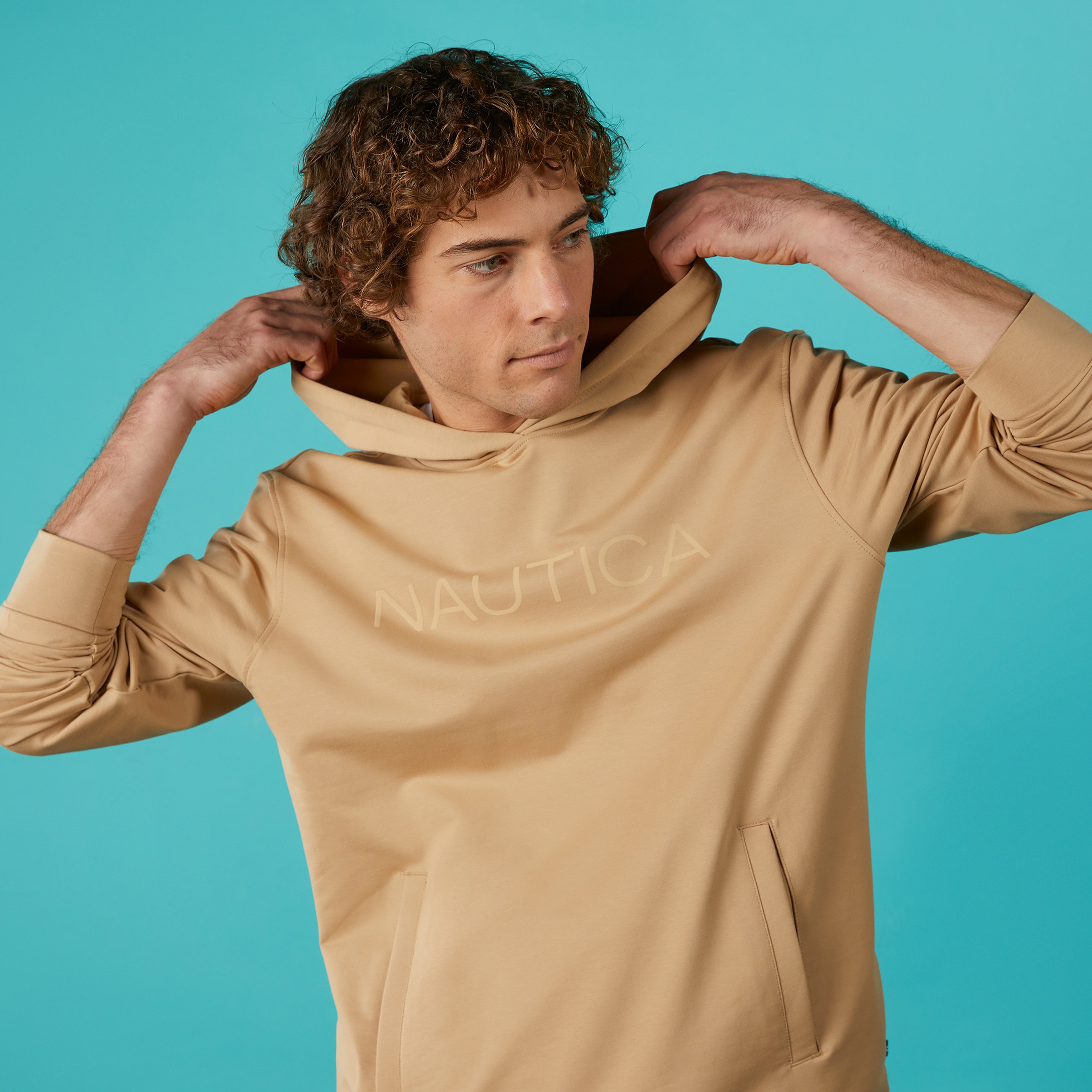 Nautica Erkek Bej Standart Fit Sweatshirt