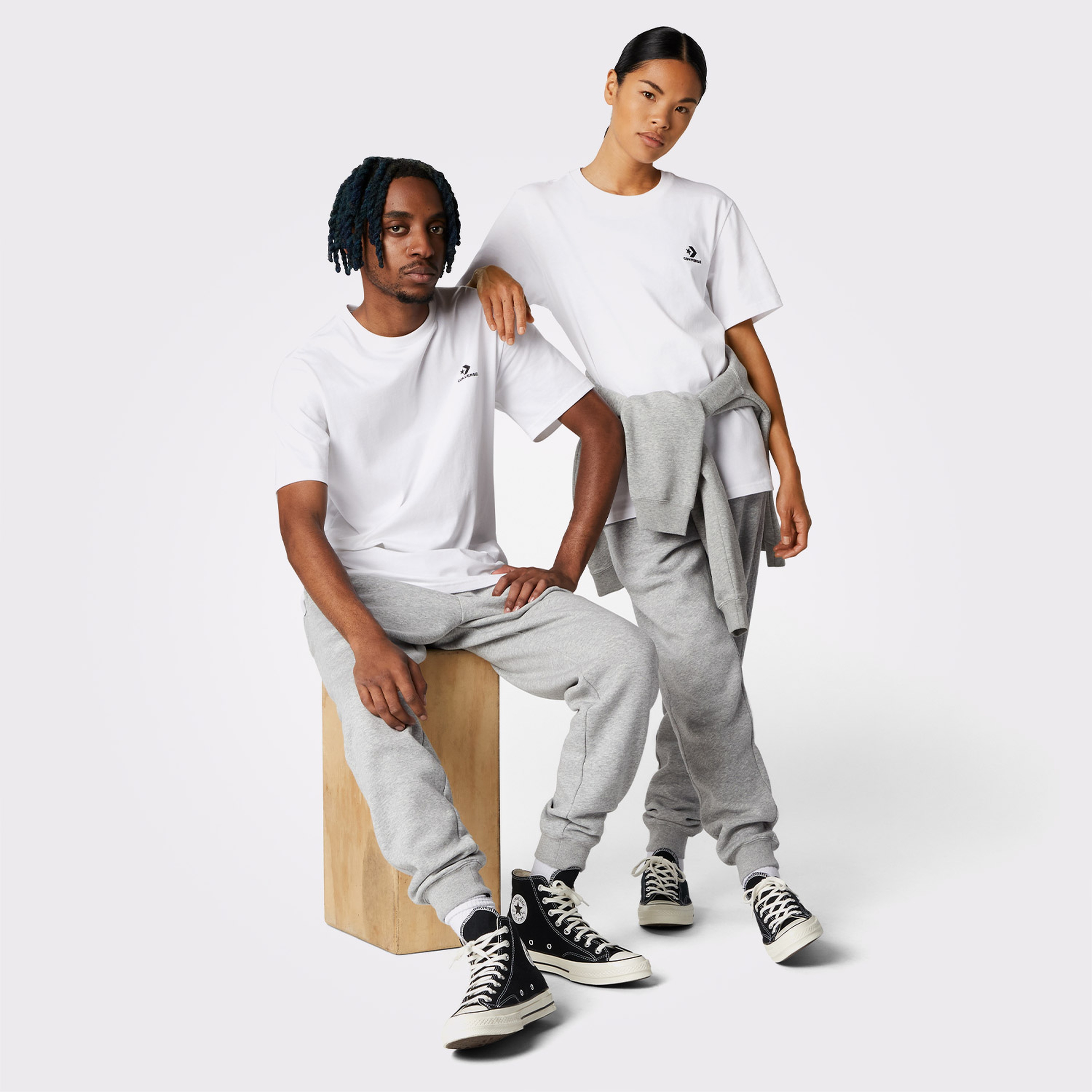 Converse Go-To Embroidered Star Chevron Unisex Beyaz T-Shirt