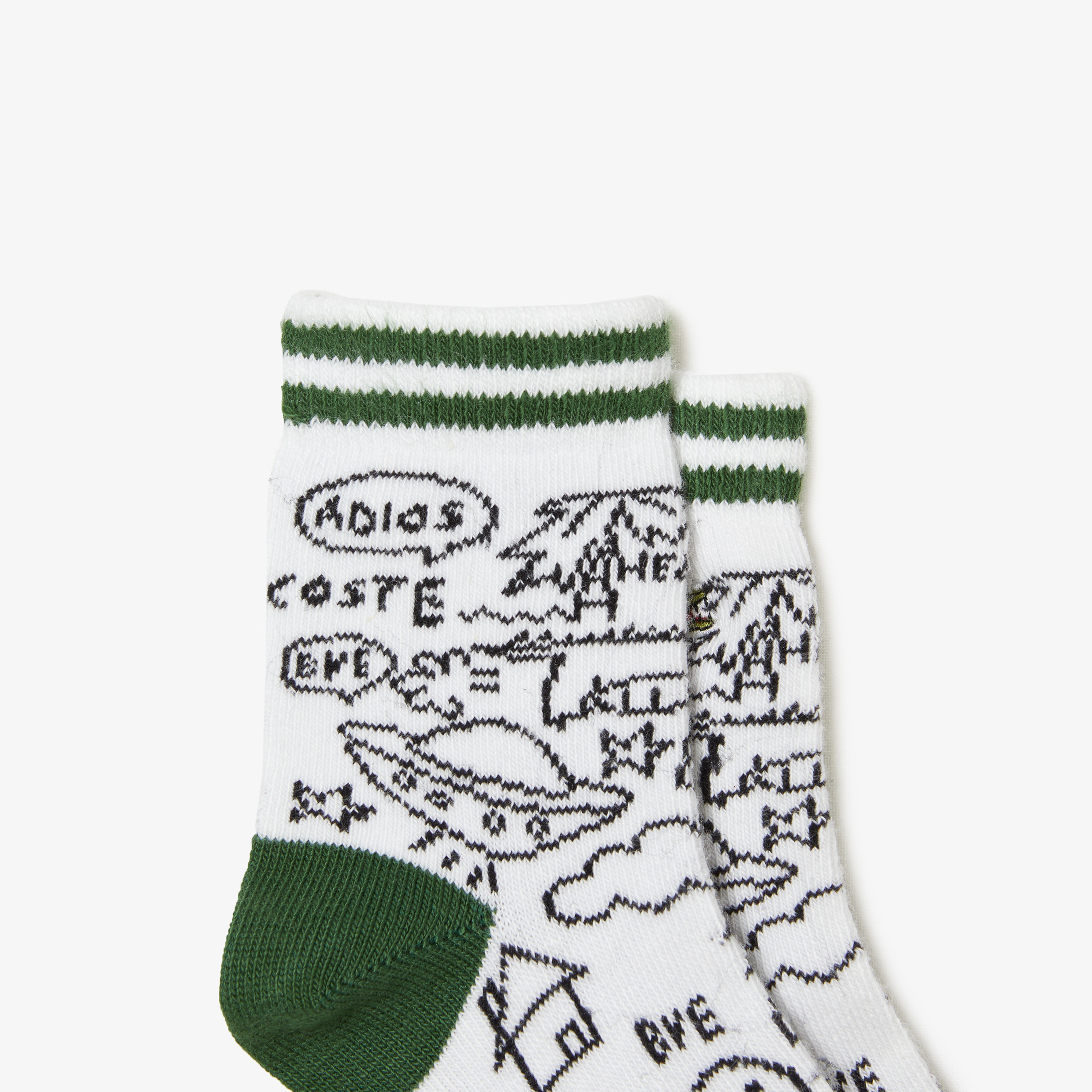 Lacoste Çocuk Baskılı 3'lü Desenli Renkli Çorap