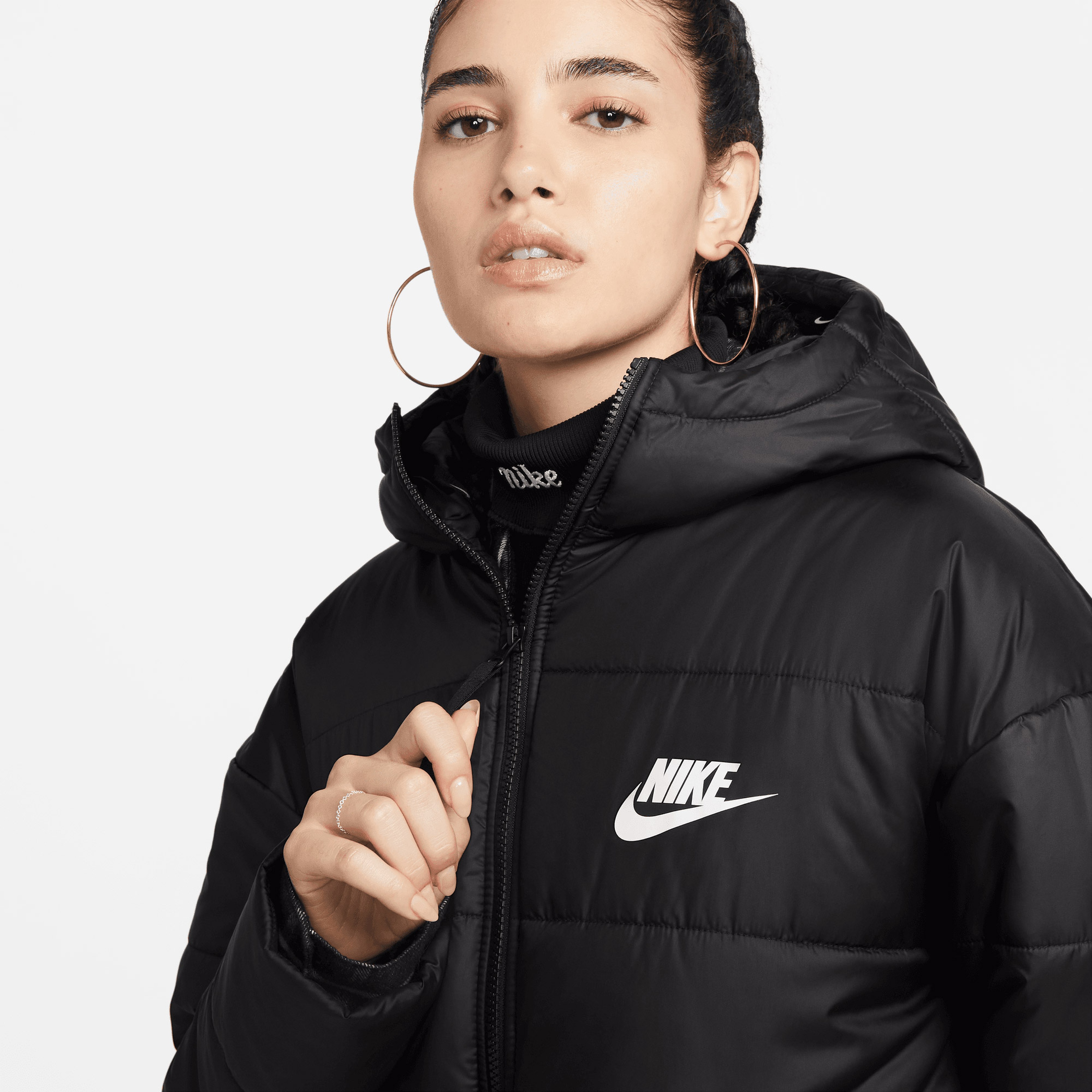 Nike Nsw Syn Therma-FIT Kadın Siyah Mont