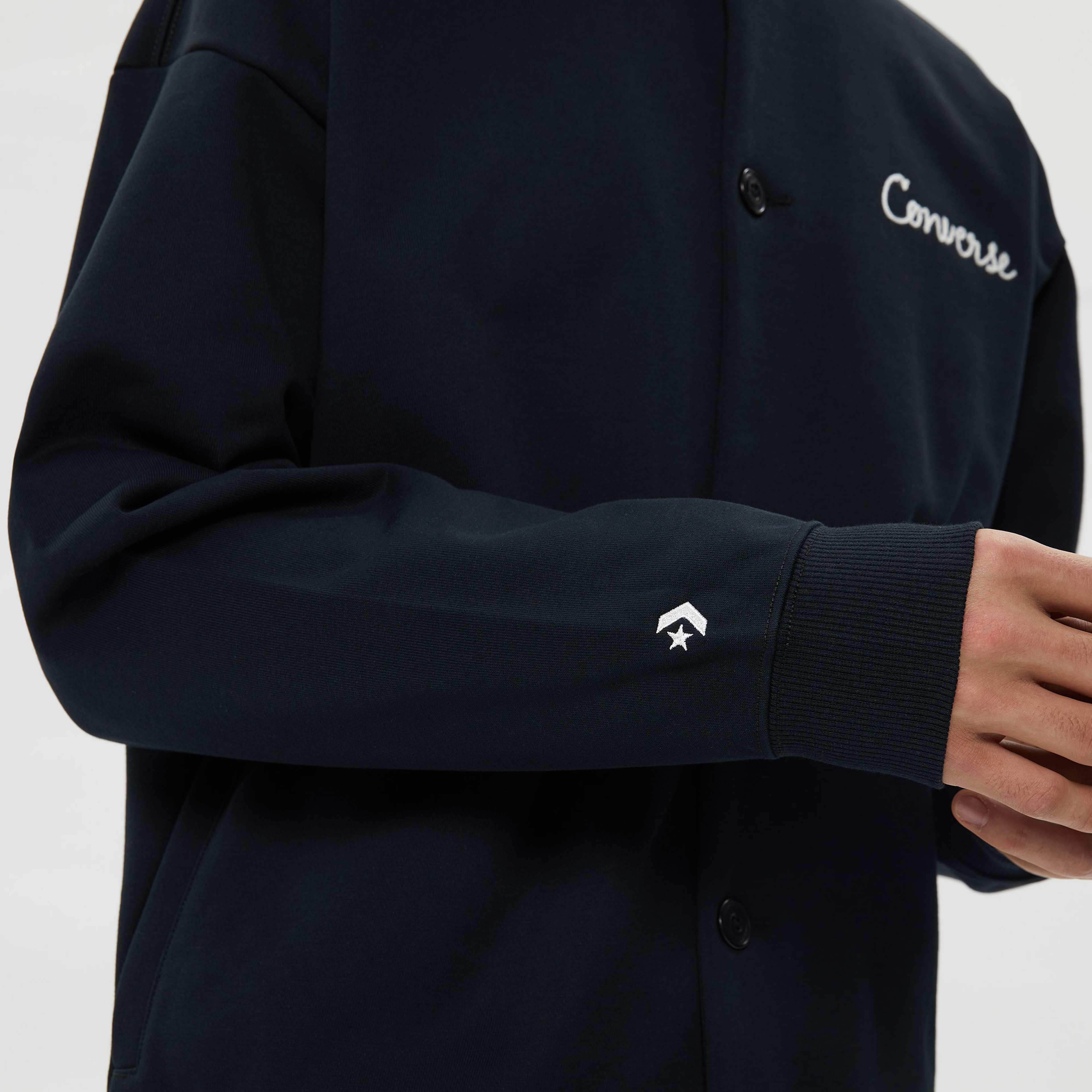 Converse Chain Stitch Elevated Cardigan  Erkek Siyah Eşofman Üstü