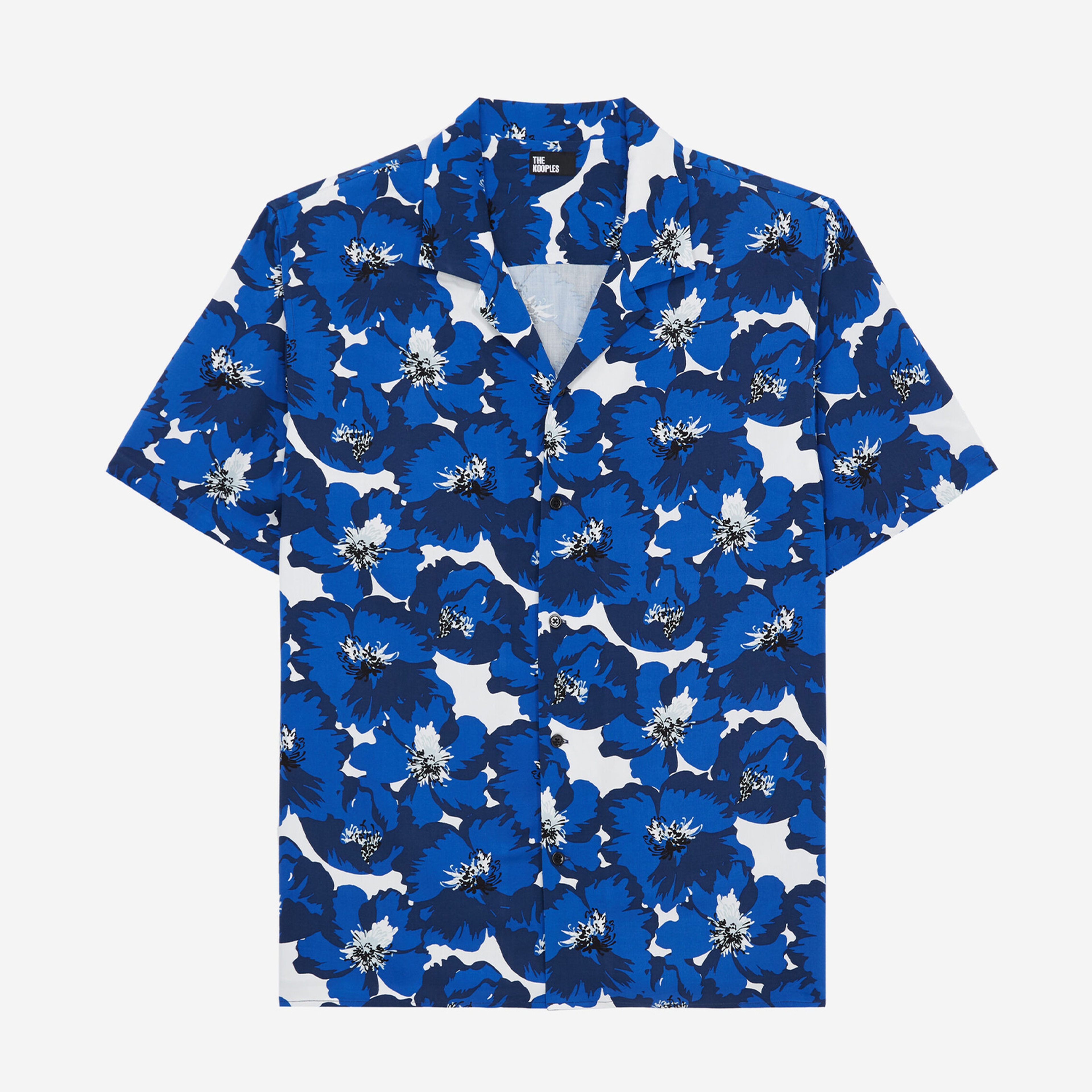 ERKEK ÇİÇEK DESENLİ MAVİ GÖMLEK