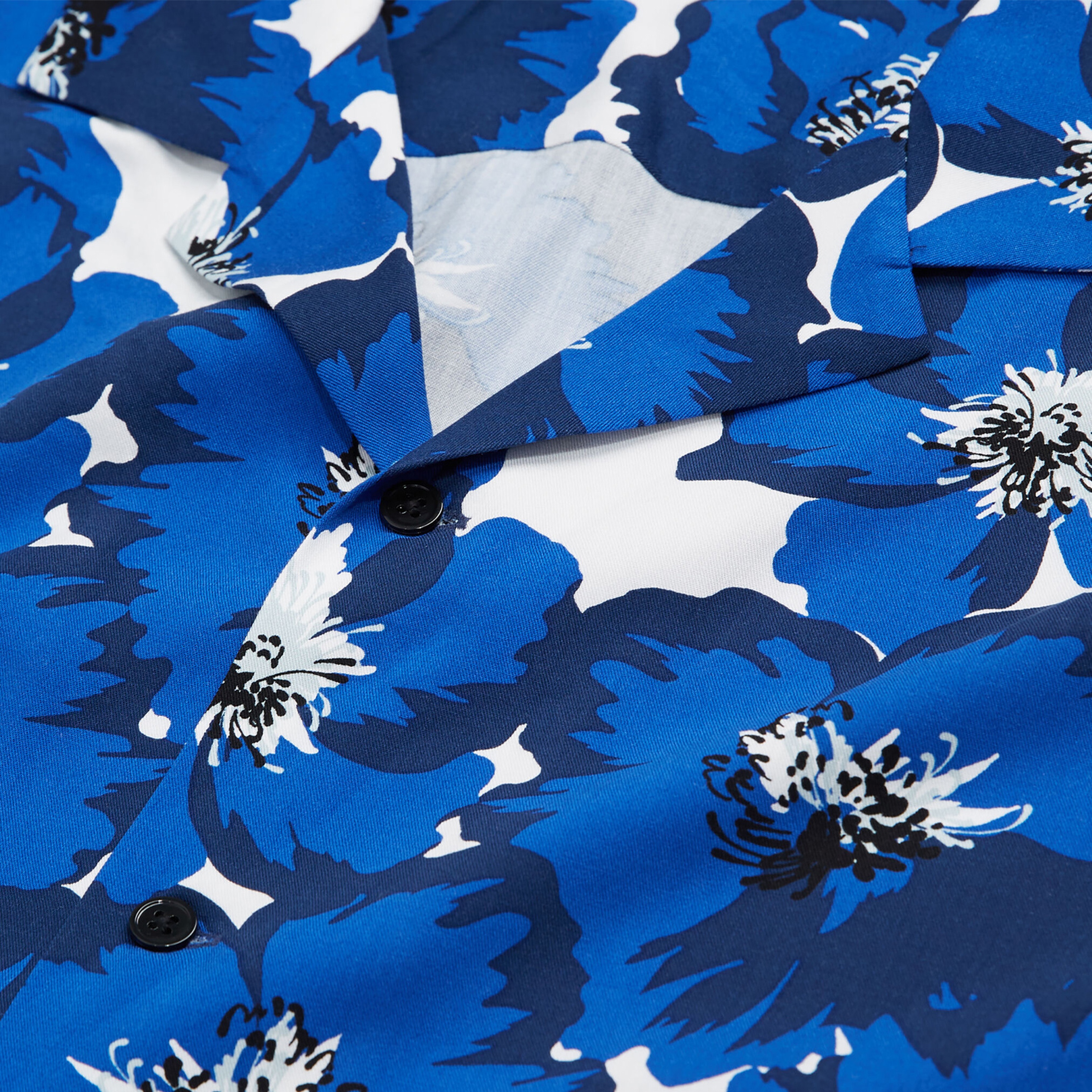 ERKEK ÇİÇEK DESENLİ MAVİ GÖMLEK