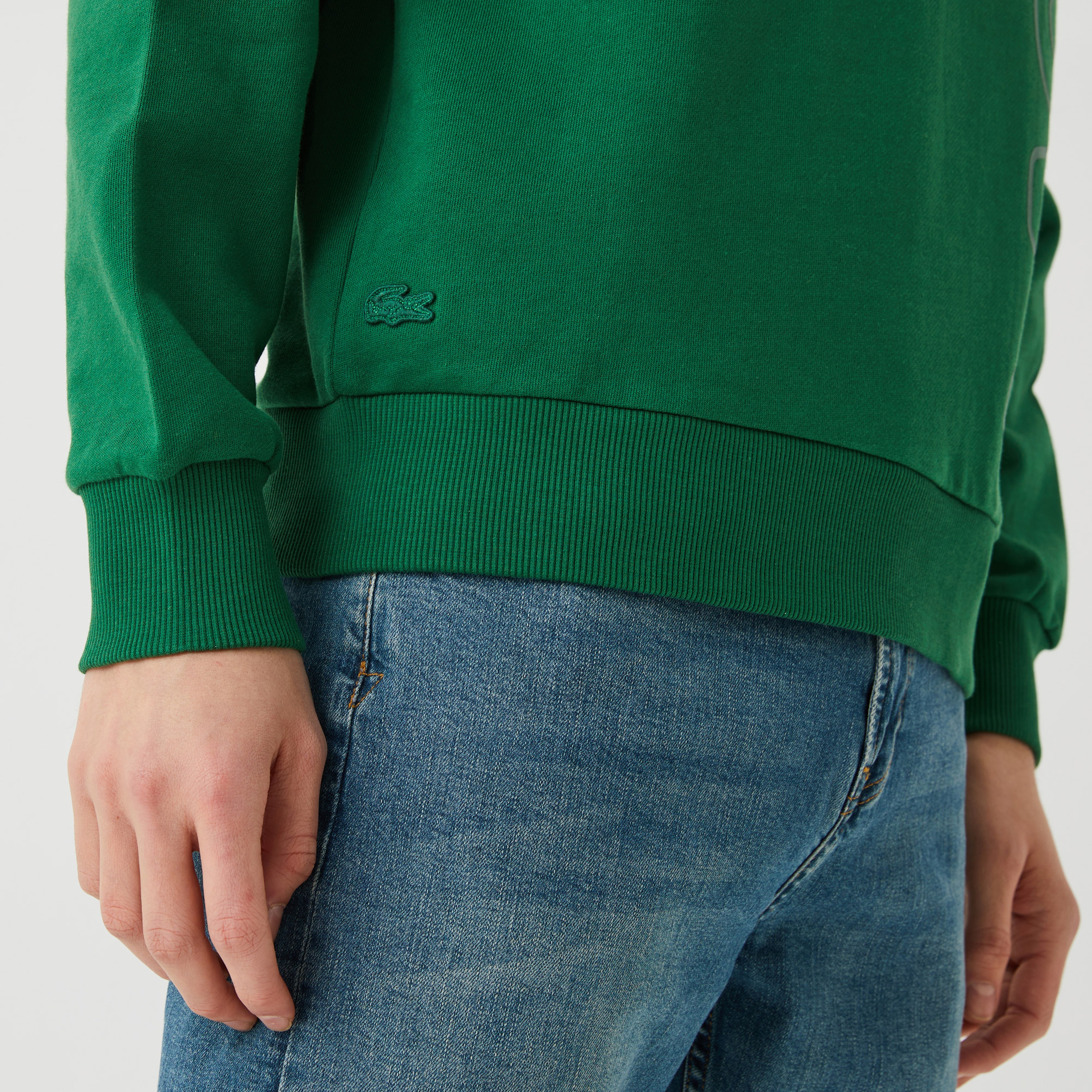 Unisex Relax Fit Kapüşonlu Baskılı Yeşil Sweatshirt