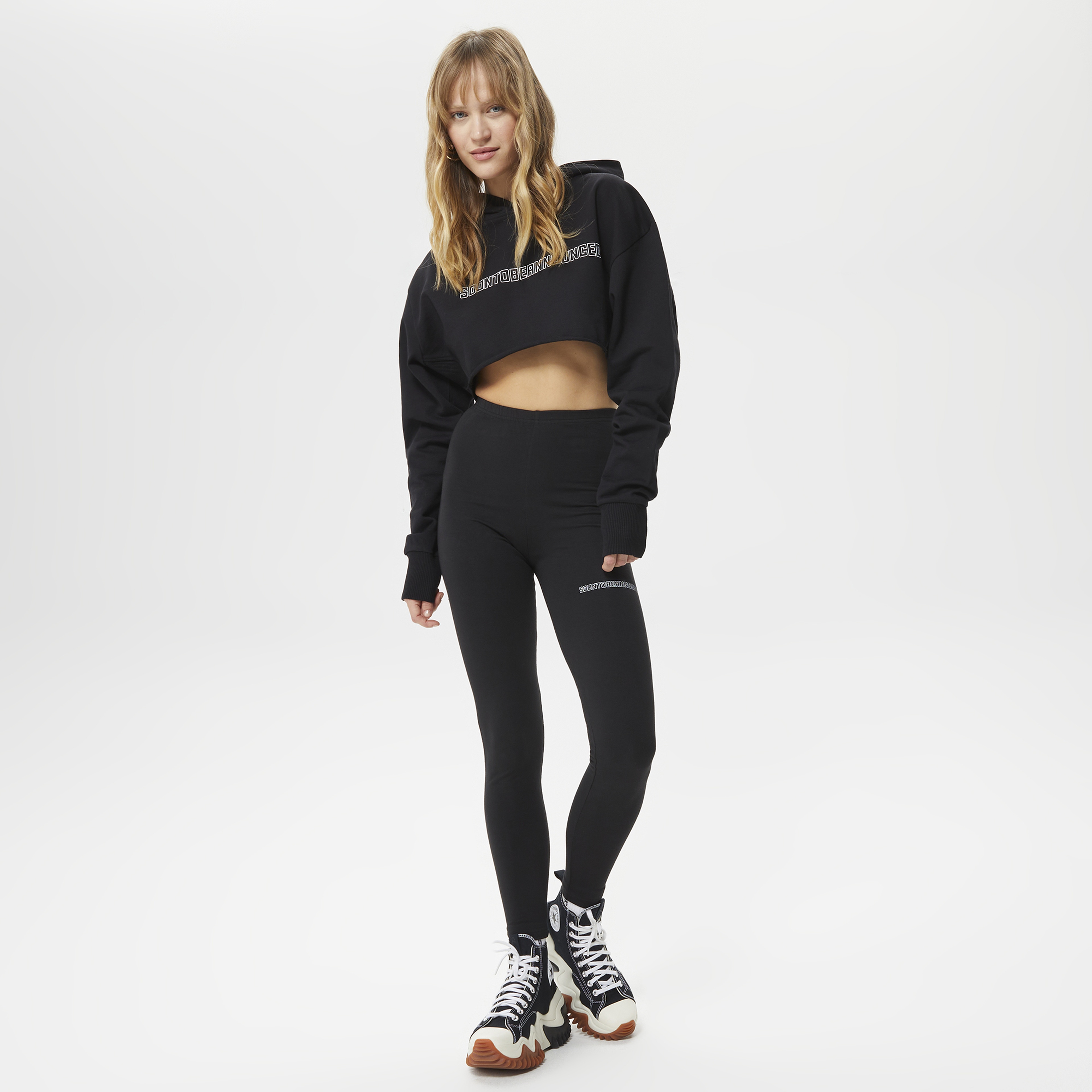 Soon To Be Announced Logo Leggings Kadın Siyah Tayt