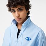 Netflix Kadın Dik Yaka Monogram Açık Mavi Ceket