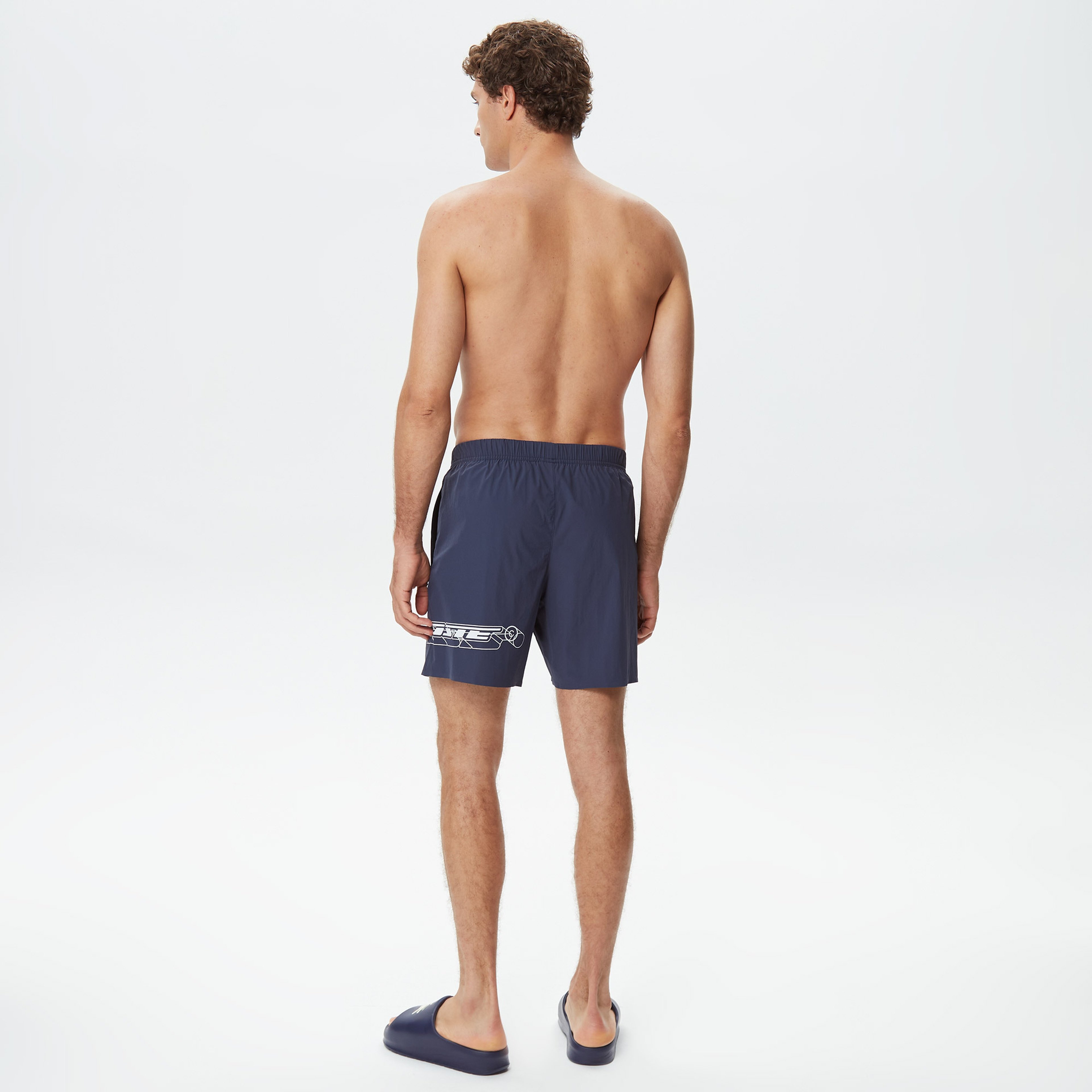 Active Erkek Baskılı Lacivert Mayo Şort