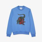 Netflix Erkek Regular Fit Bisiklet Yaka Baskılı Mavi Sweatshirt