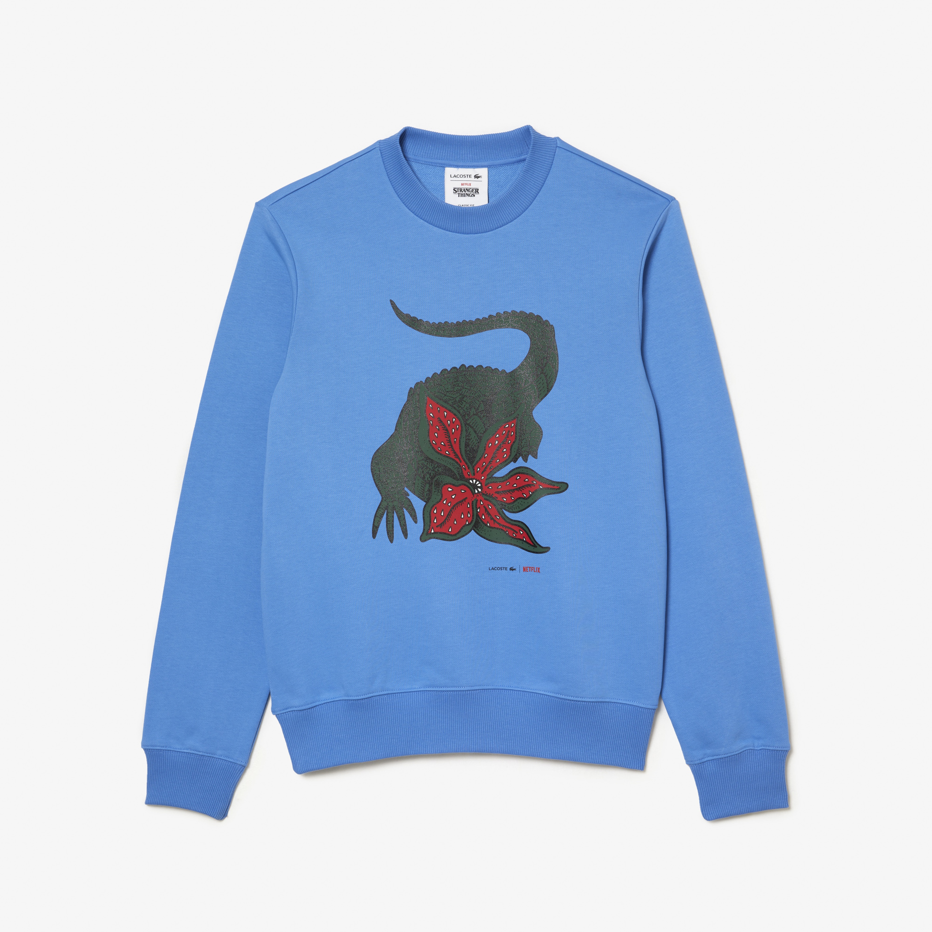 Netflix Erkek Regular Fit Bisiklet Yaka Baskılı Mavi Sweatshirt