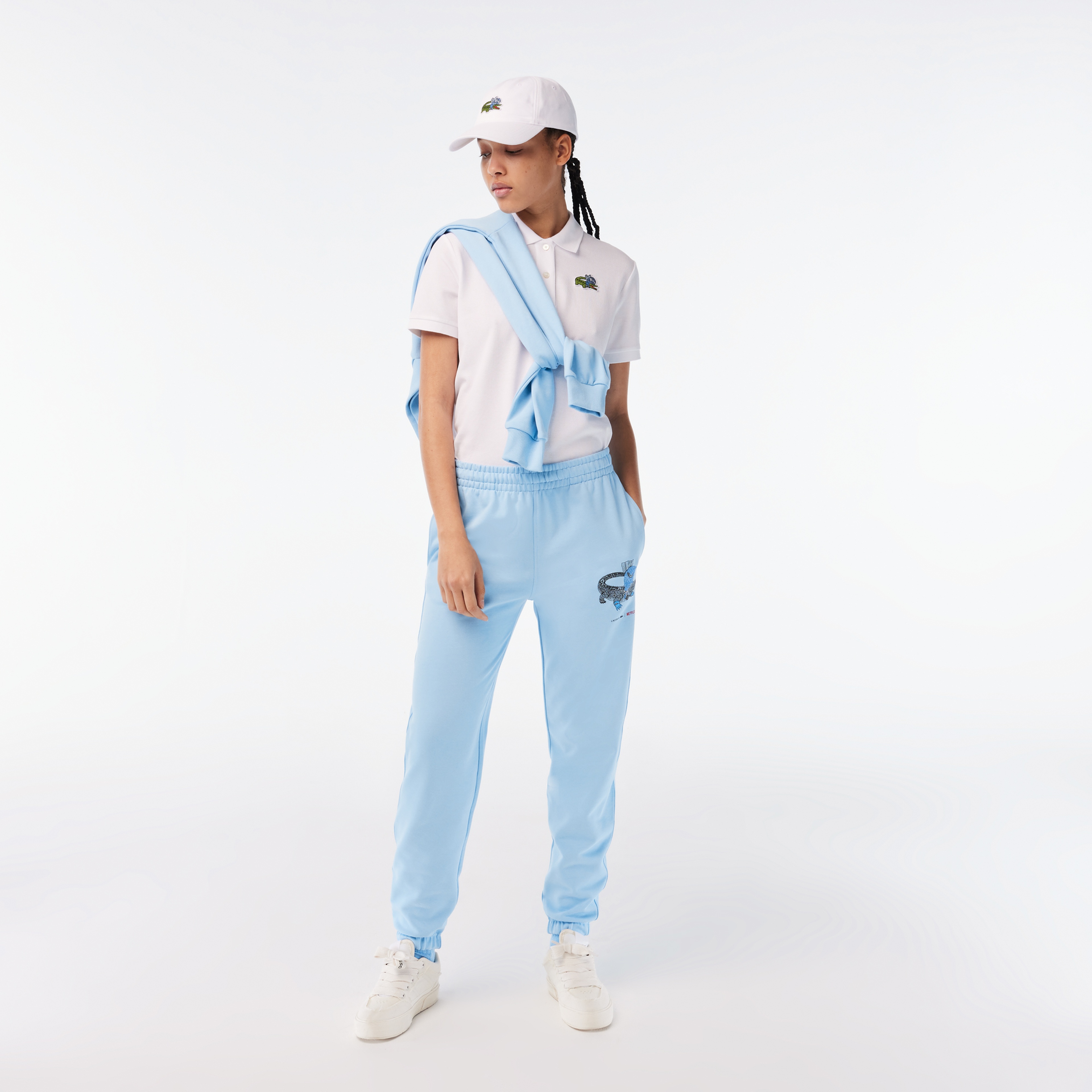 Netflix Kadın Straight Fit Baskılı Açık Mavi Eşofman Altı