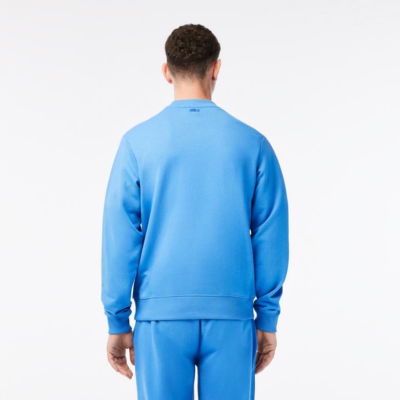Netflix Erkek Regular Fit Bisiklet Yaka Baskılı Mavi Sweatshirt