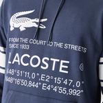 Erkek Relaxed Fit Kapüşonlu Baskılı Lacivert Sweatshirt