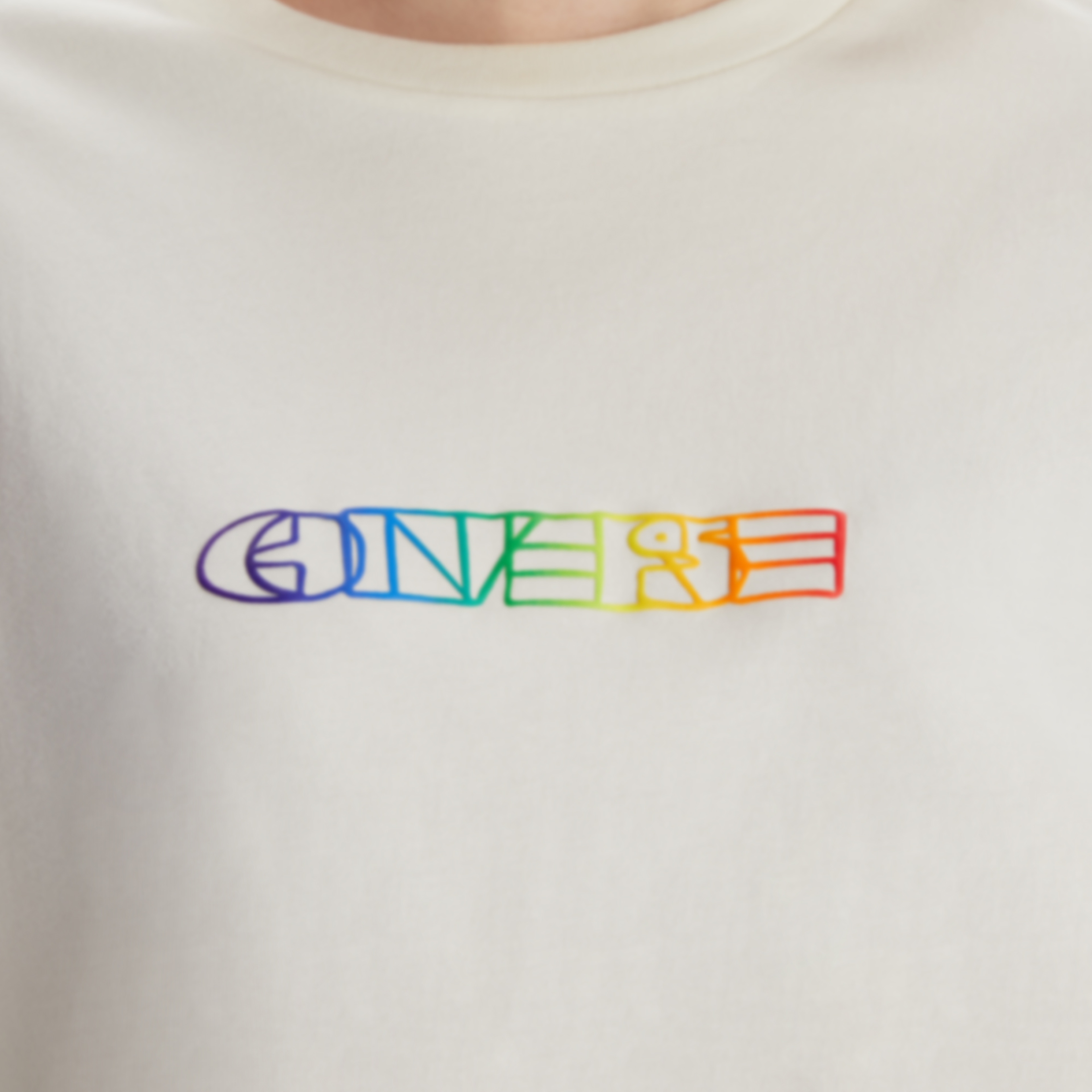 Converse Loose Deconstructed Graphic Kadın Krem Crop