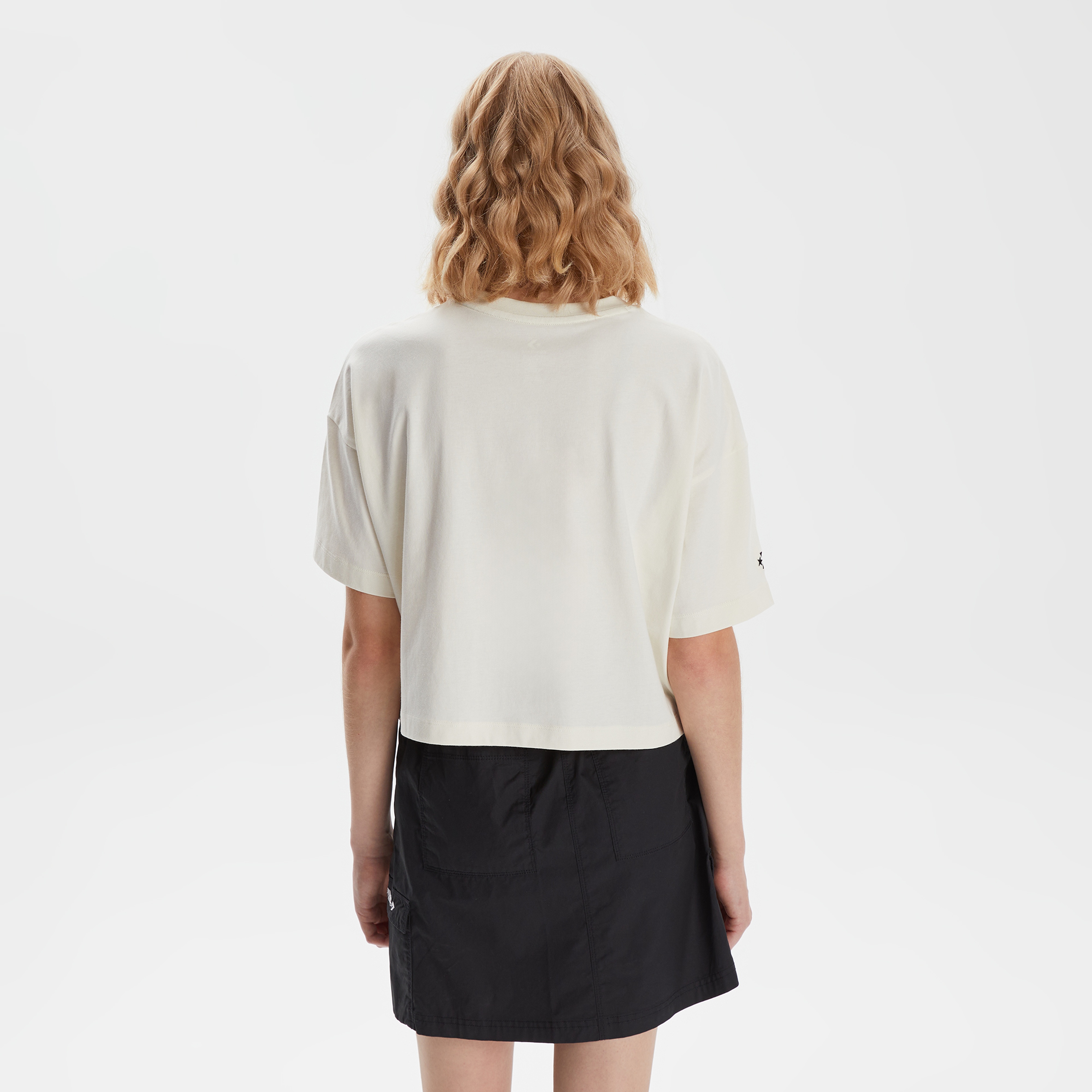 Converse Loose Deconstructed Graphic Kadın Krem Crop