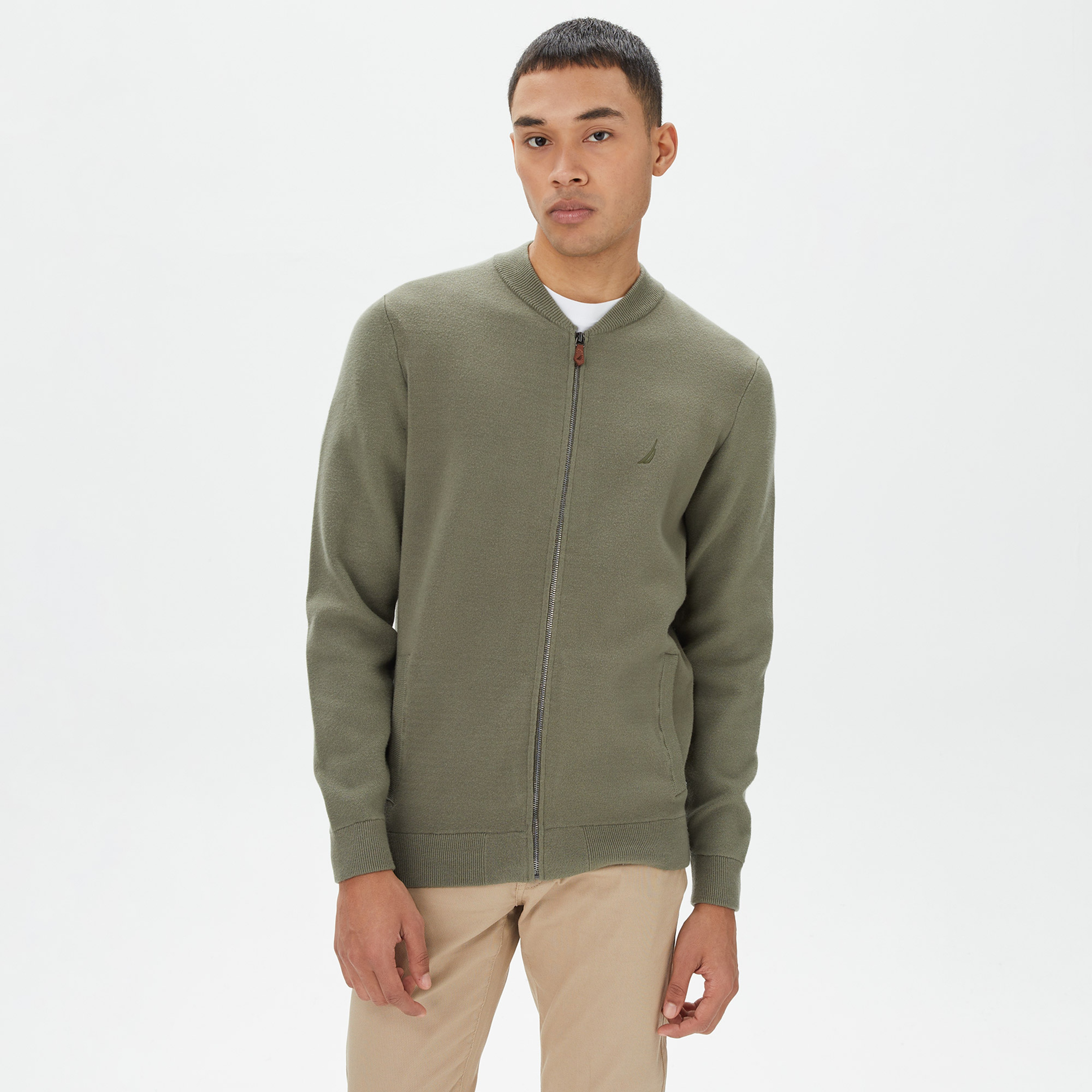 Nautica Erkek Yeşil Standart Fit Hırka