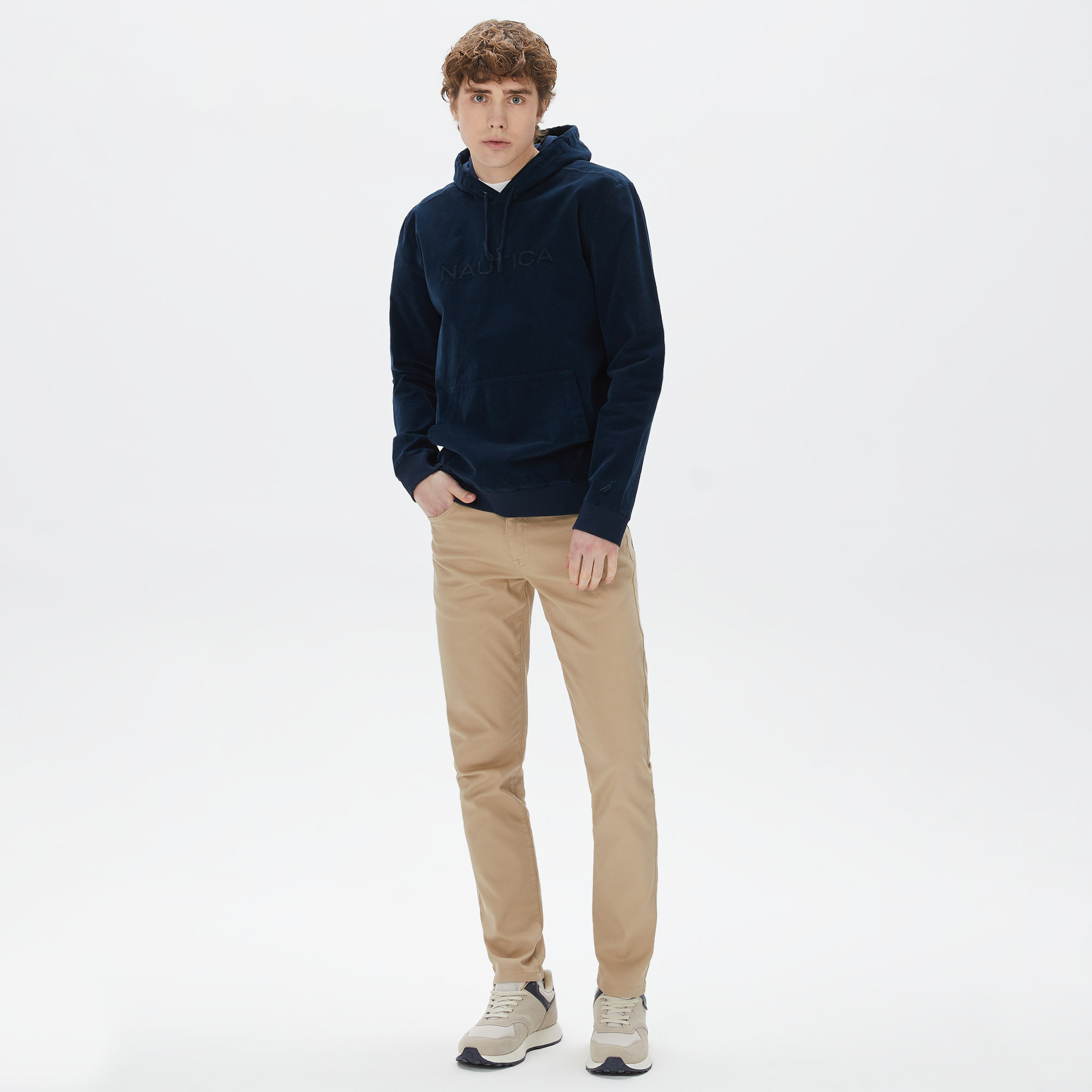 Nautica Erkek Lacivert Standart Fit Kapüşonlu Sweatshirt