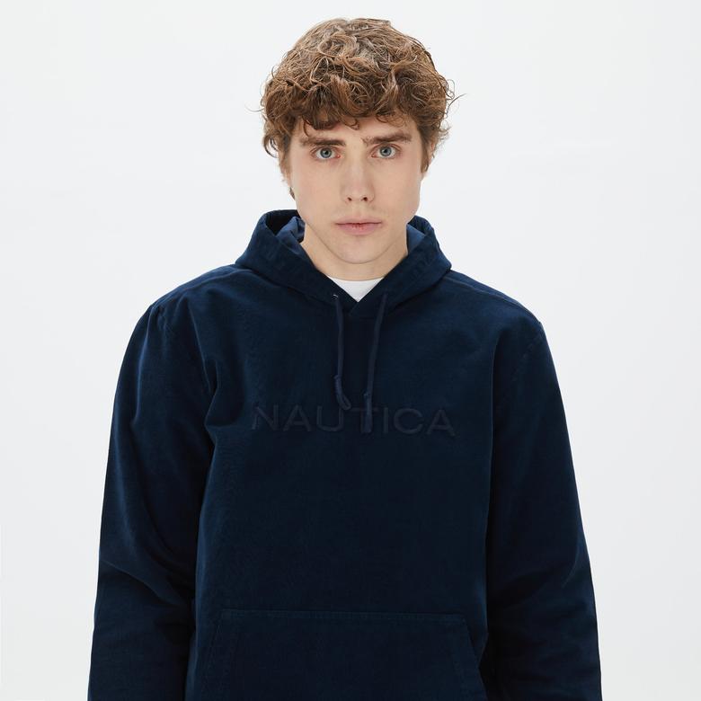 Nautica Erkek Lacivert Standart Fit Kapüşonlu Sweatshirt