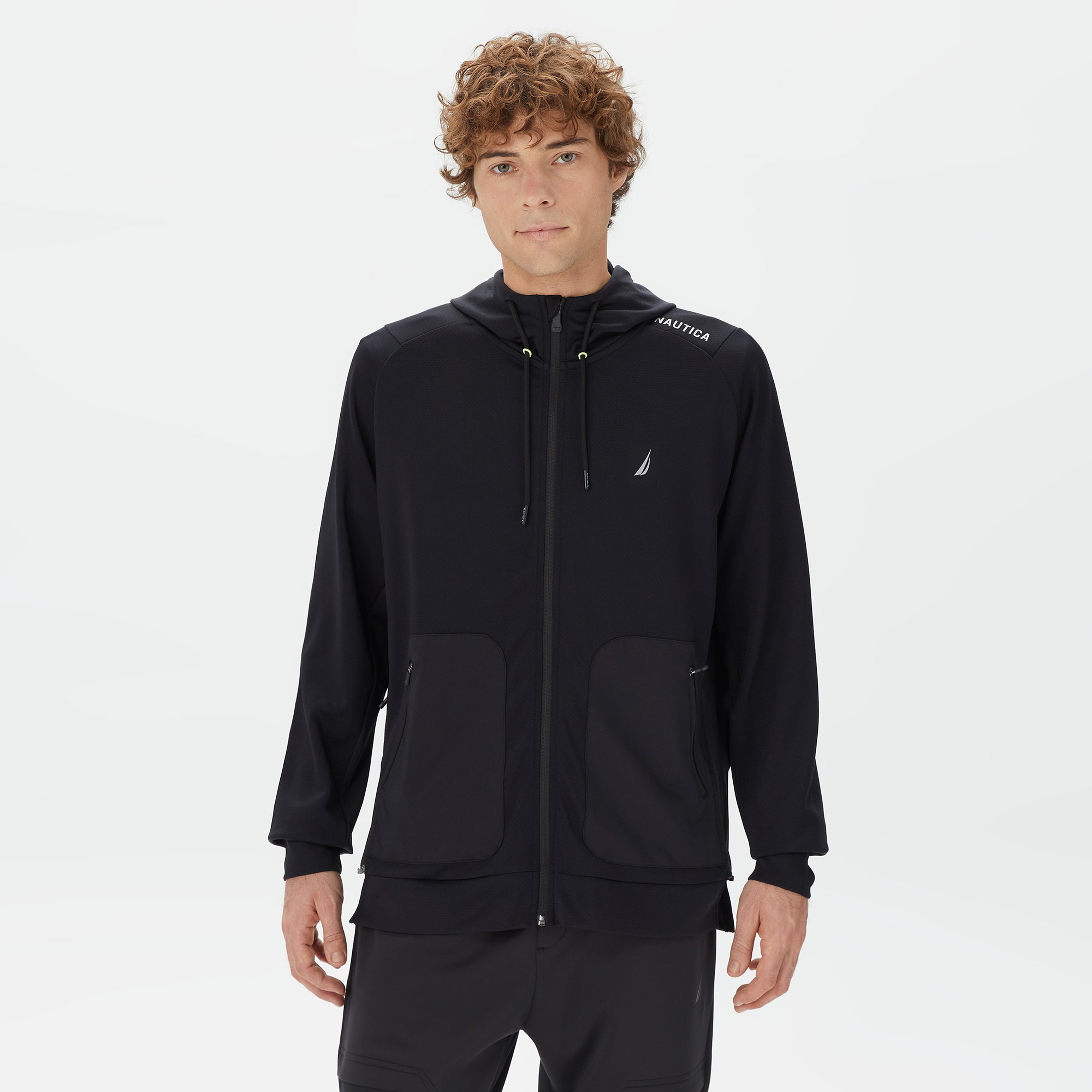 Nautica Erkek Siyah Standart Fit Kapüşonlu Sweatshirt