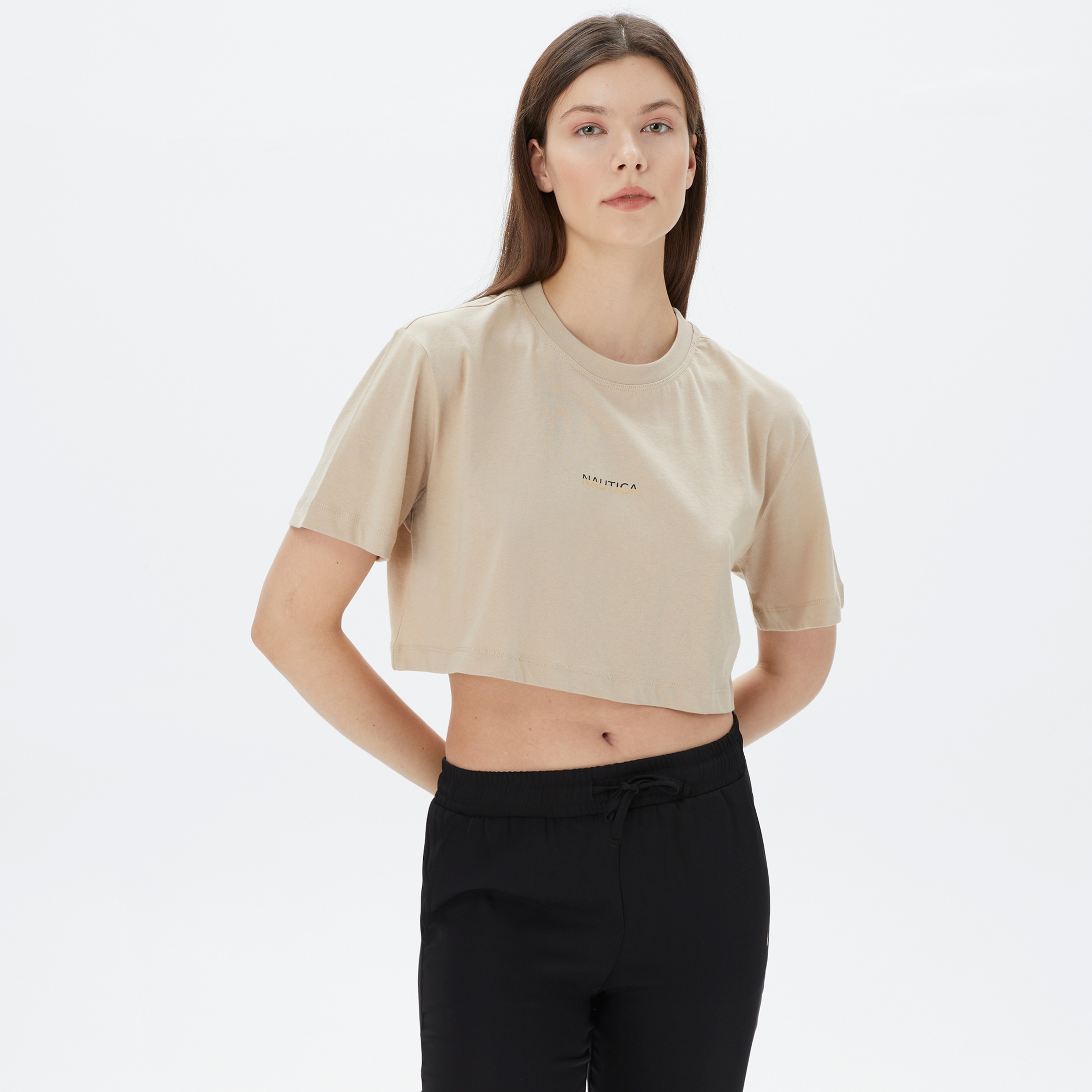 Nautica Kadın Krem T-Shirt