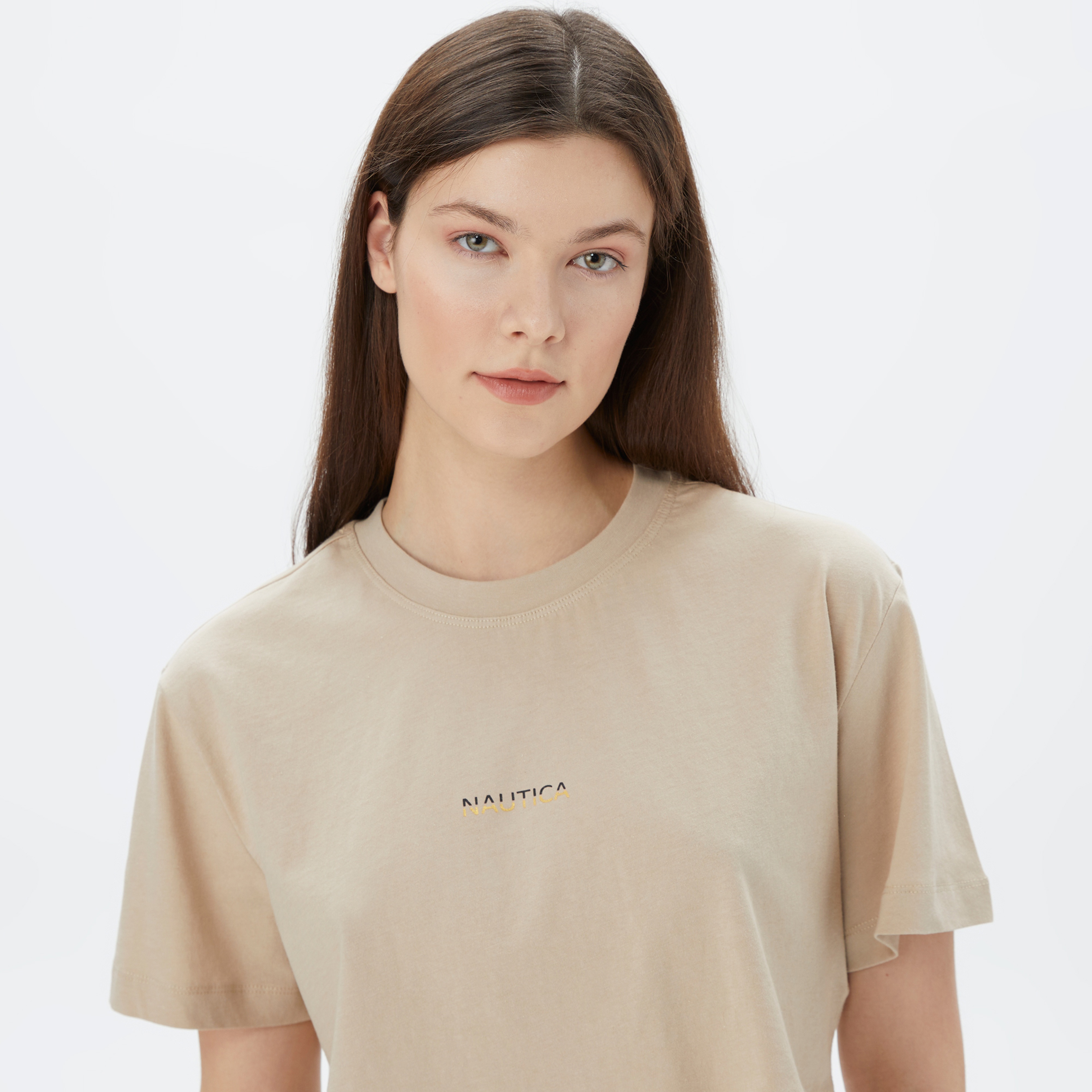 Nautica Kadın Krem T-Shirt