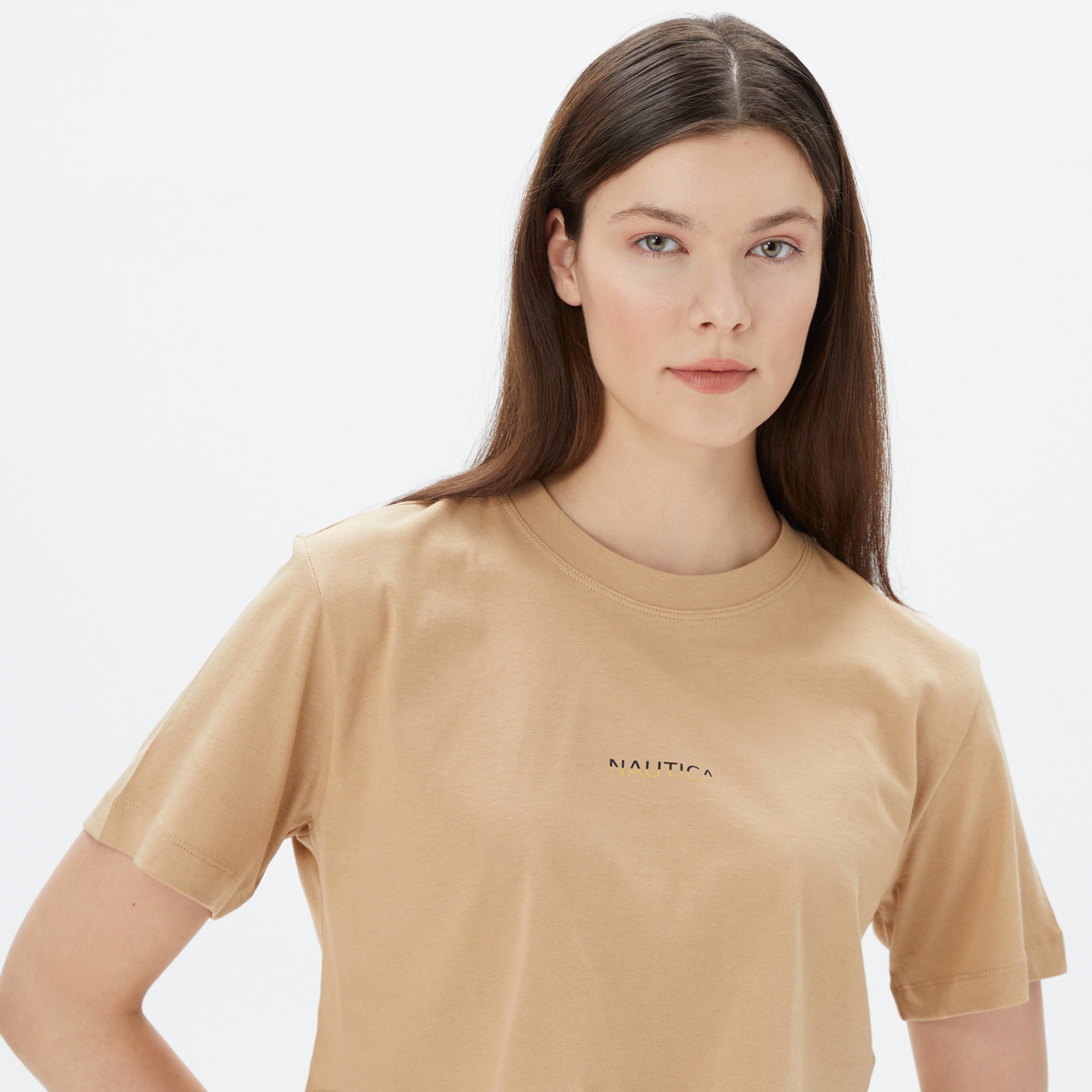 Nautica Kadın Bej T-Shirt