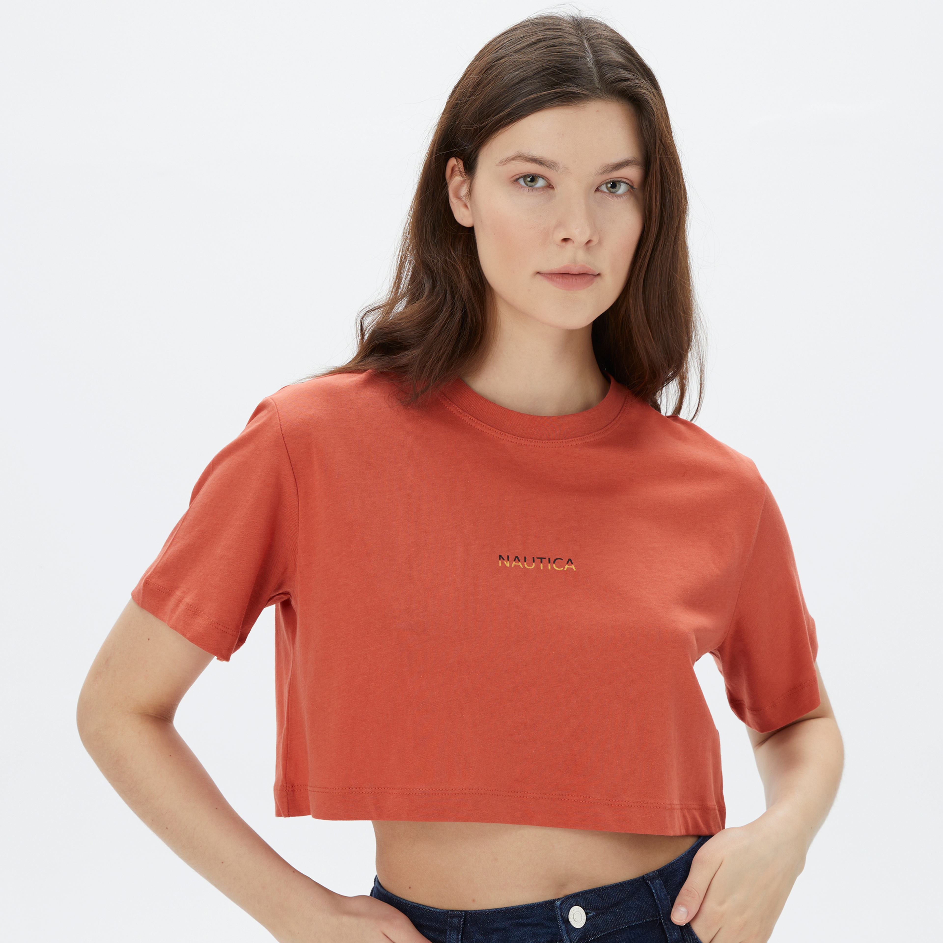 Nautica Kadın Kiremit T-Shirt